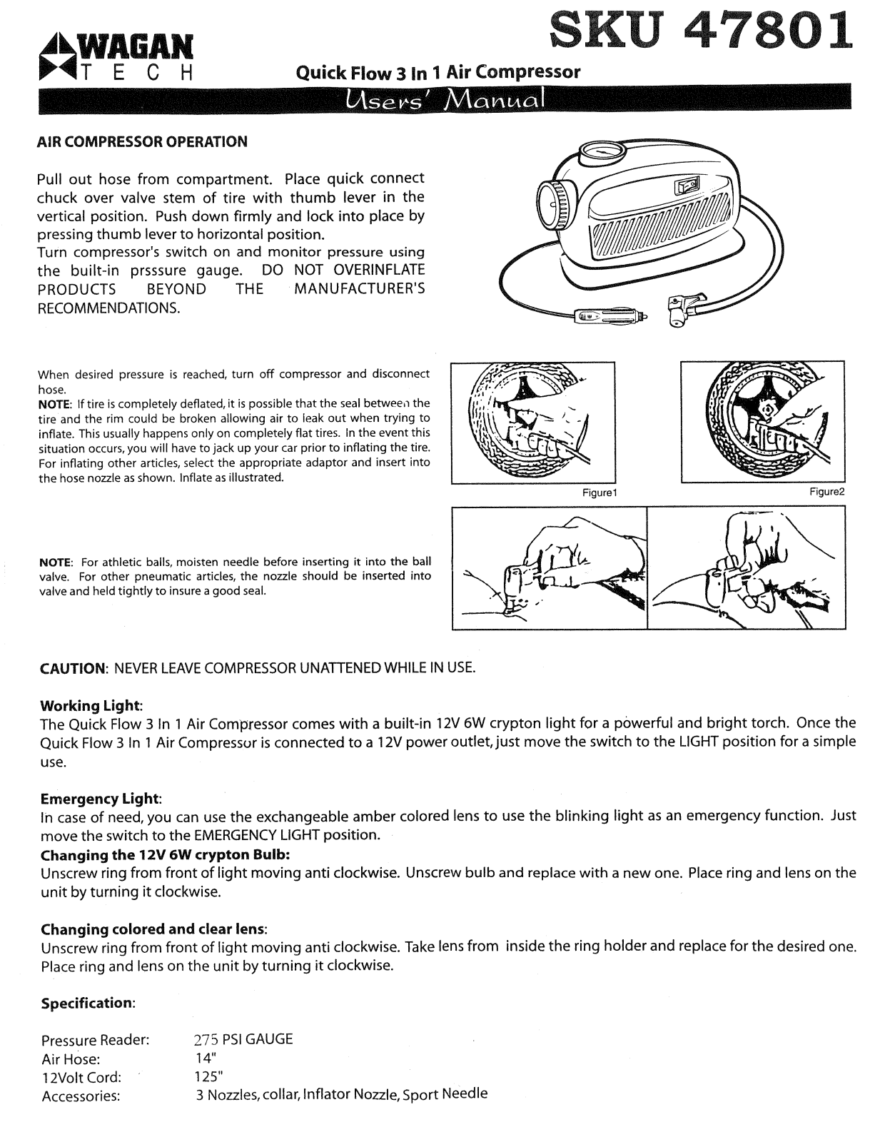 Wagan 47801 User Manual