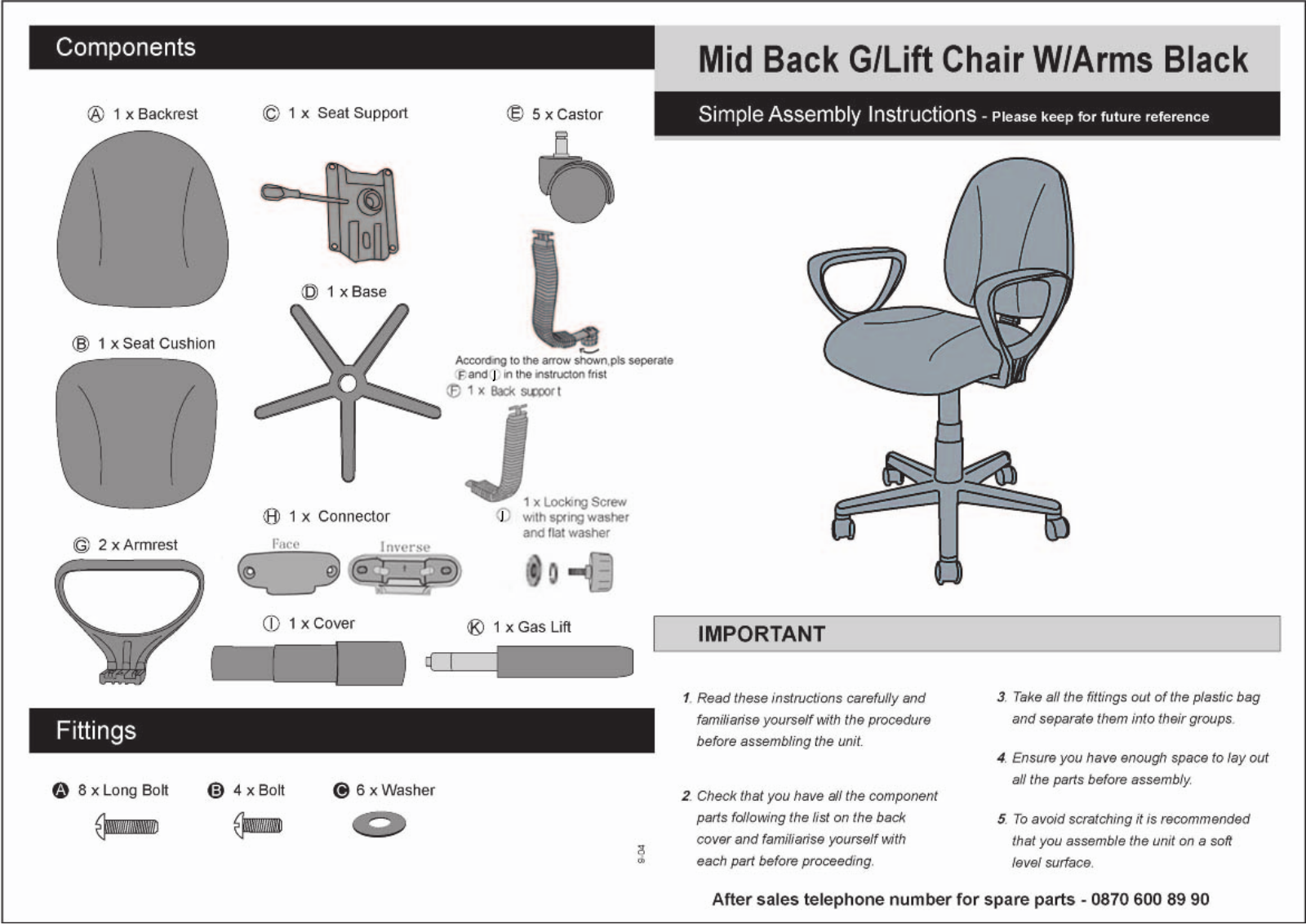 Argos 6179296 ASSEMBLY INSTRUCTIONS