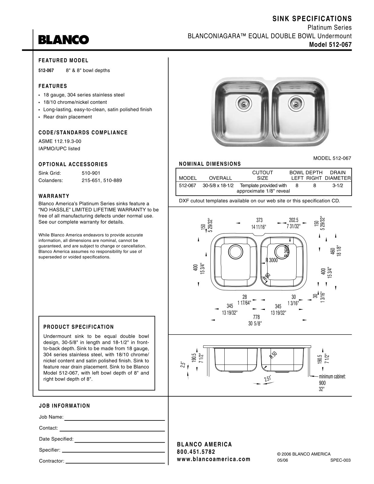 Blanco 512-067 User Manual