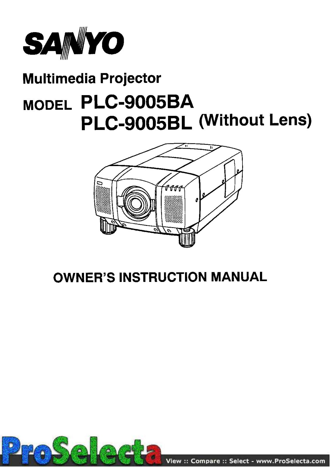 Sanyo PLC-9005 User guide - ManualMachine.com