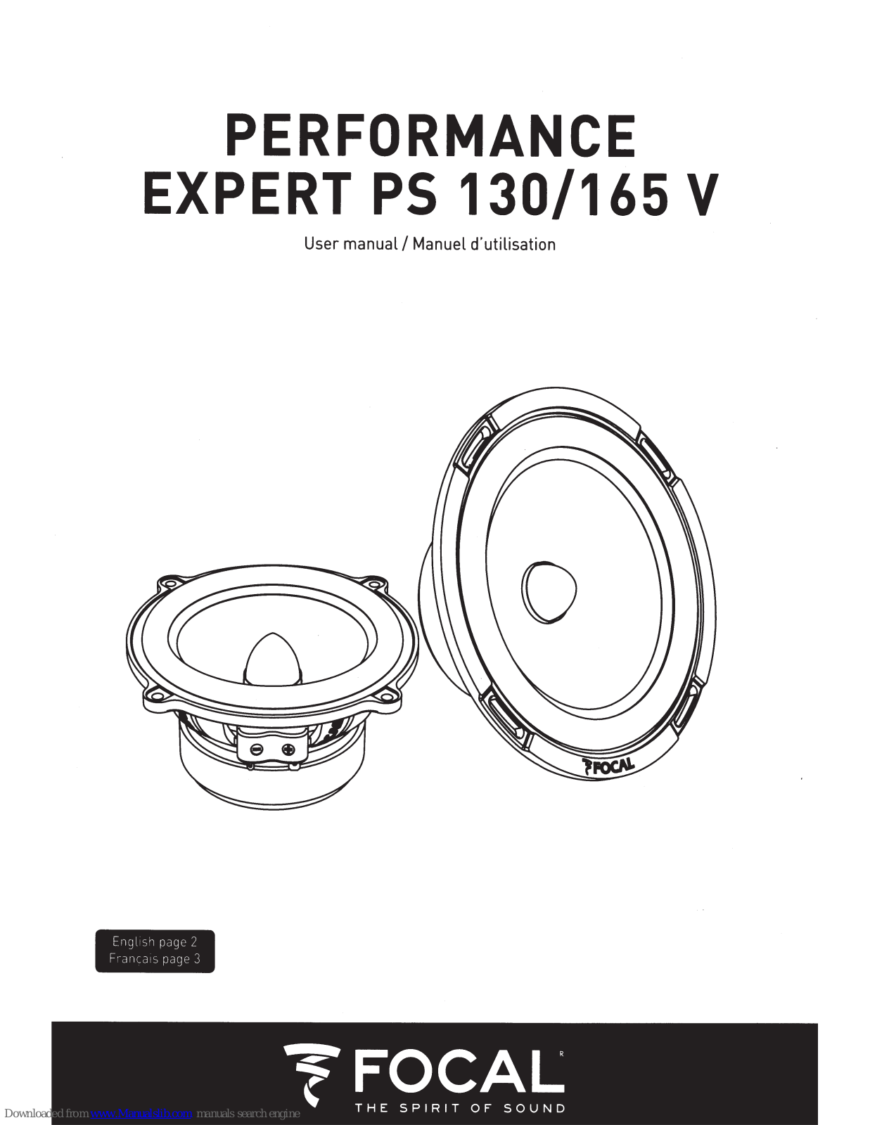 Focal PS 130/165 V, PERFORMANCE EXPERT PS 130 V, PERFORMANCE EXPERT PS 165 V User Manual - ManualMachine.com