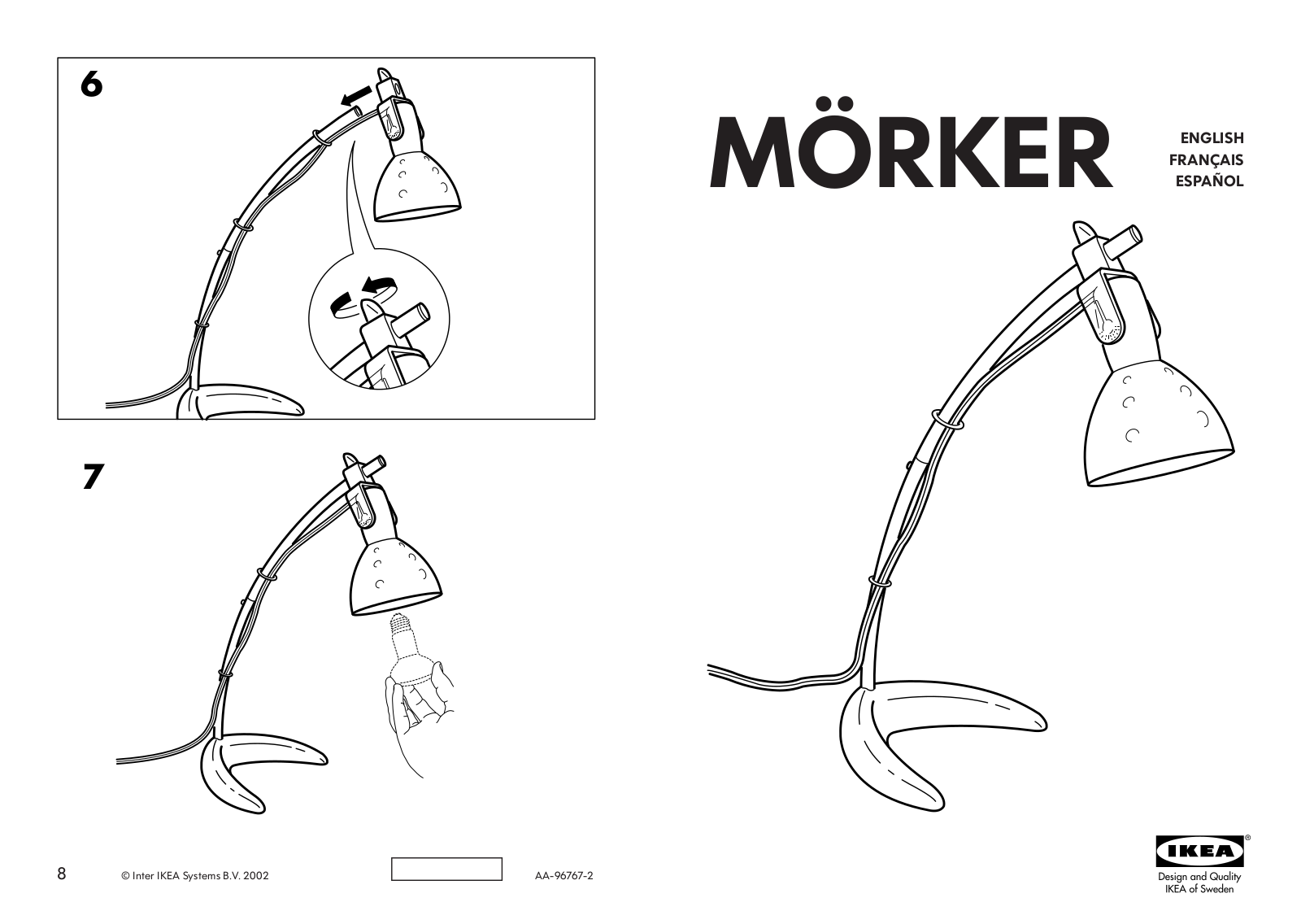 IKEA MÖRKER WORK LAMP User Manual