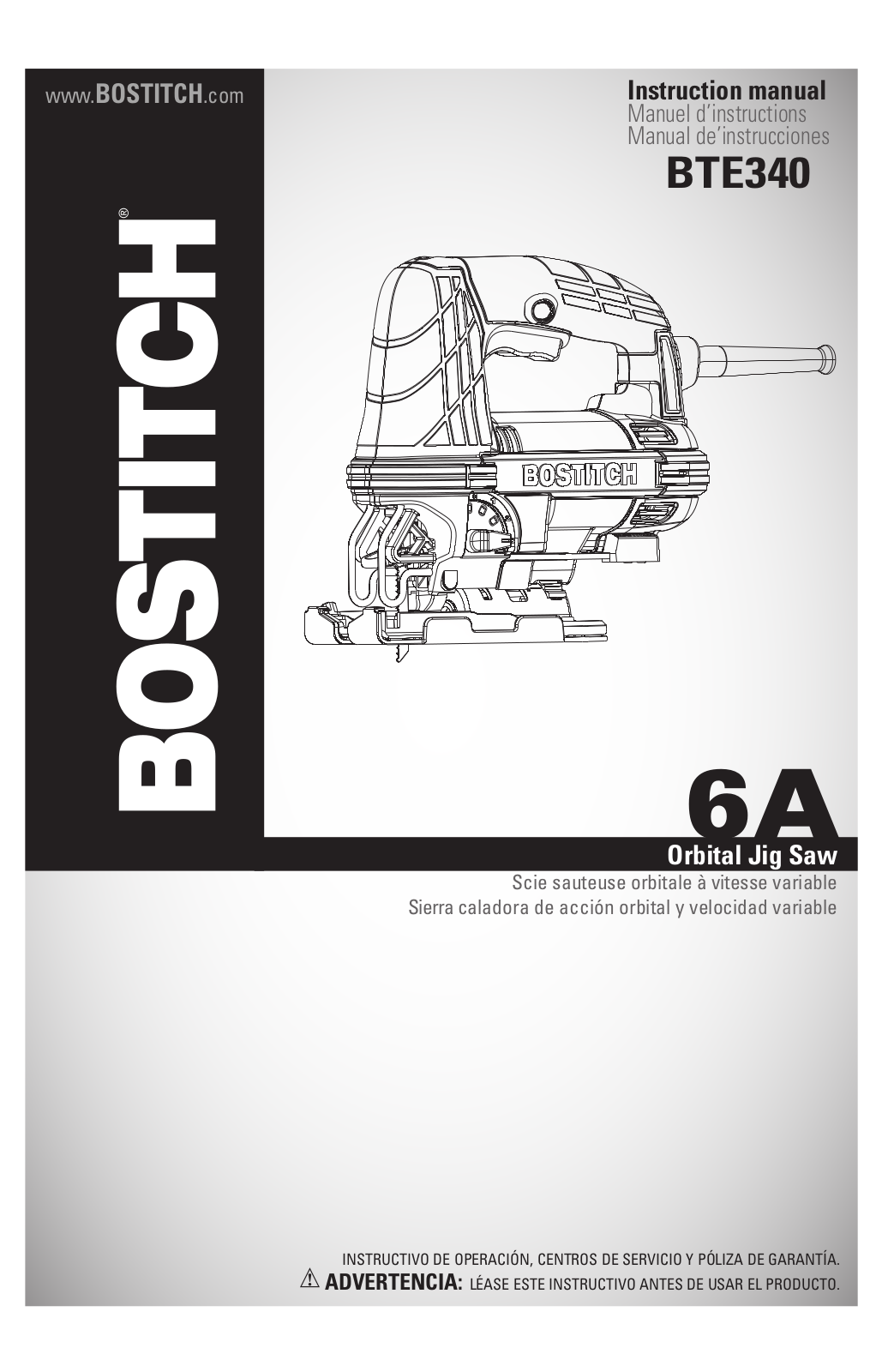 Bostitch BTE340K User Manual