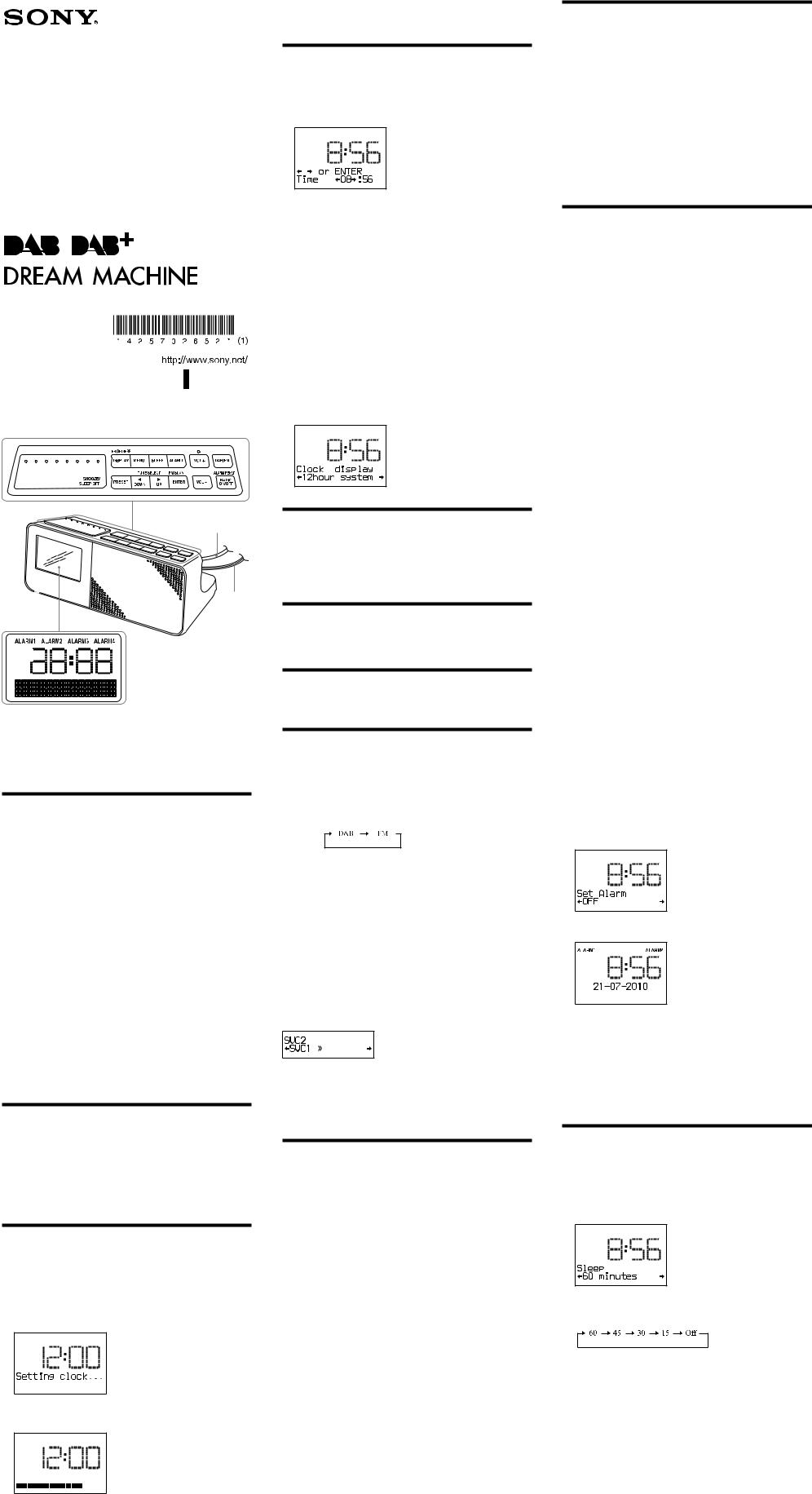 Sony XDR-C706DBP User Manual