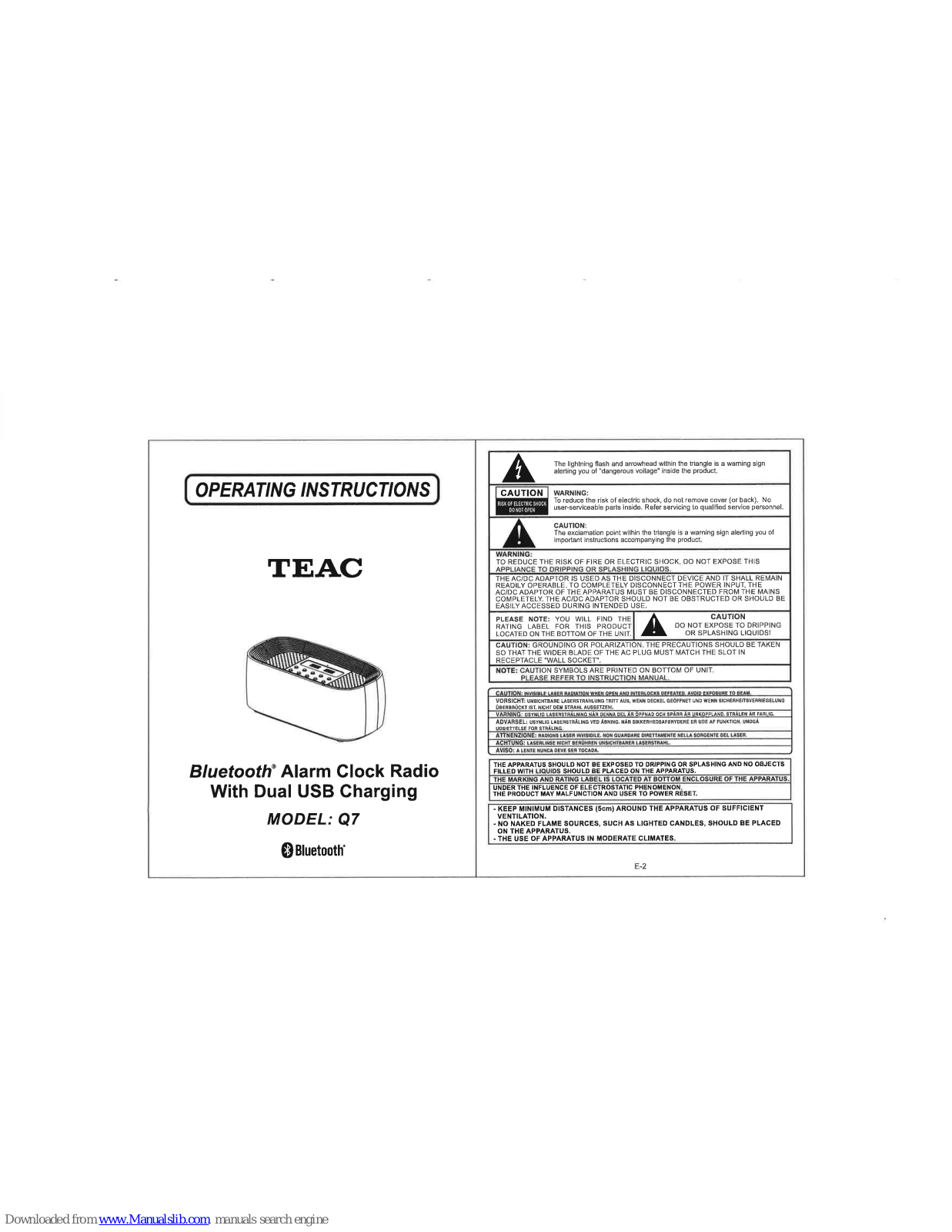 Teac Q7 Operating Instructions Manual