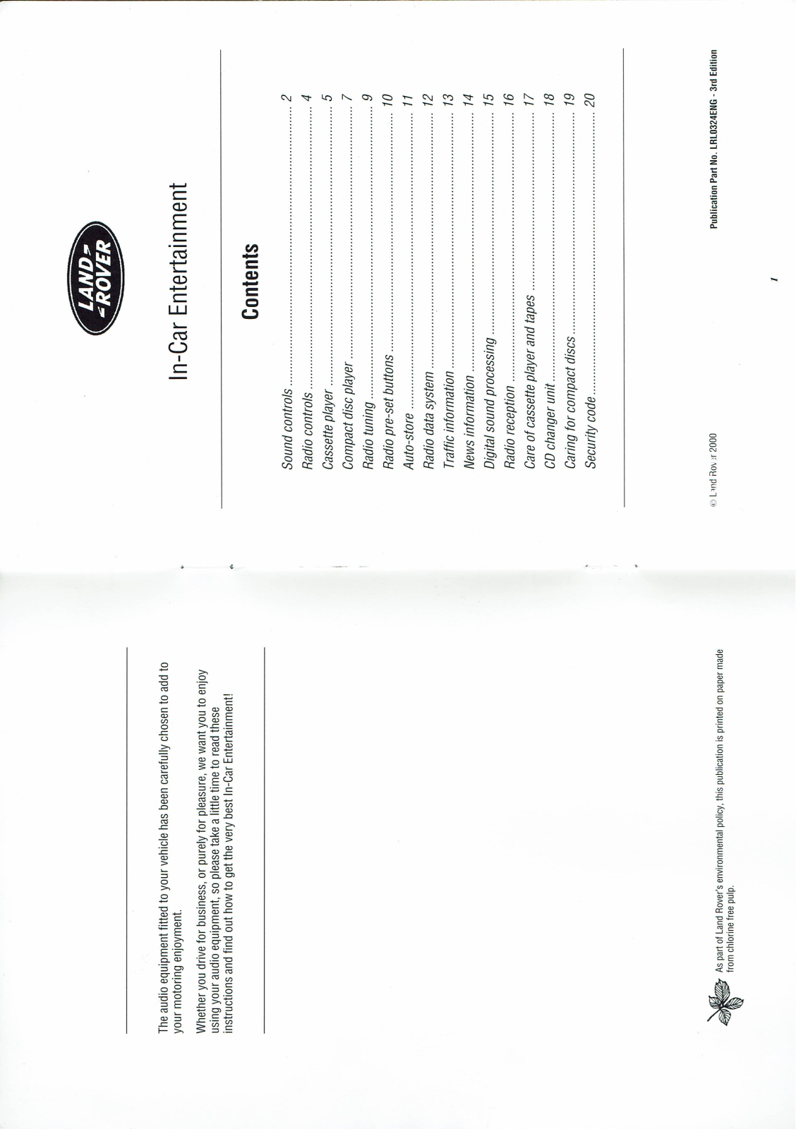 LAND ROVER Range Rover P38 User Manual