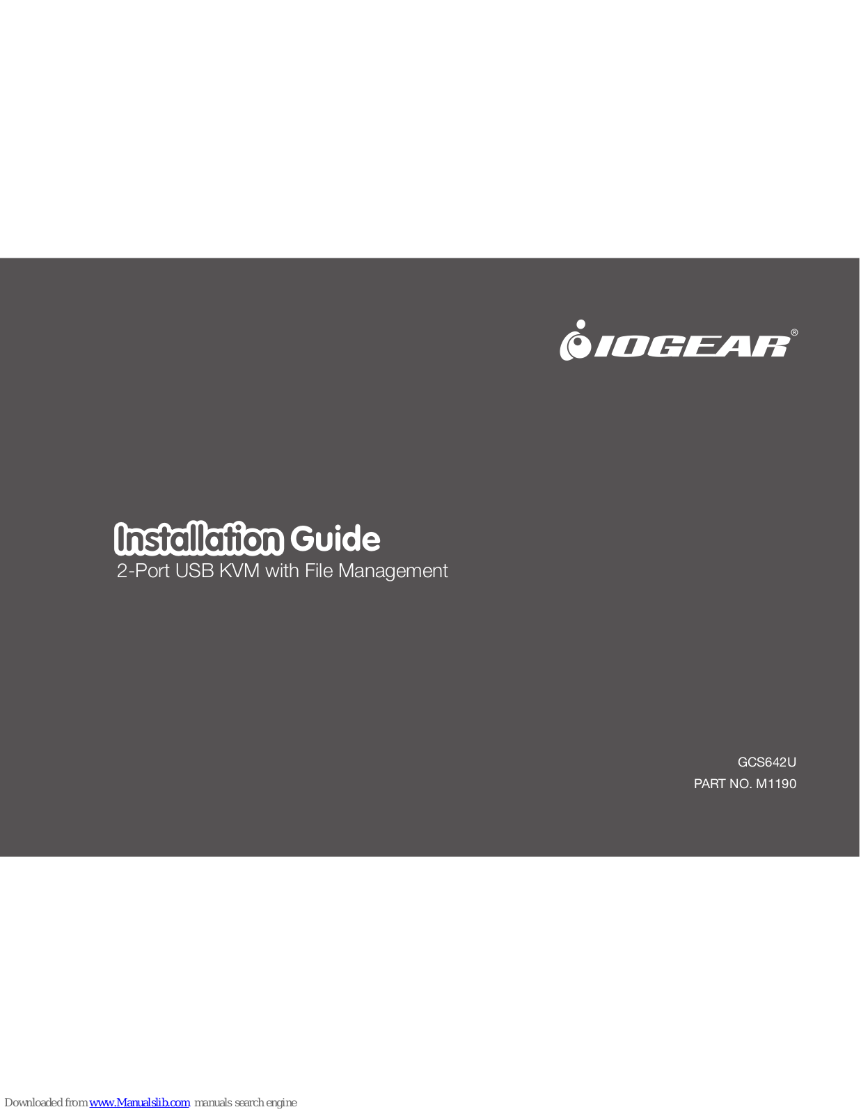 IOGear M1190 Installation Manual