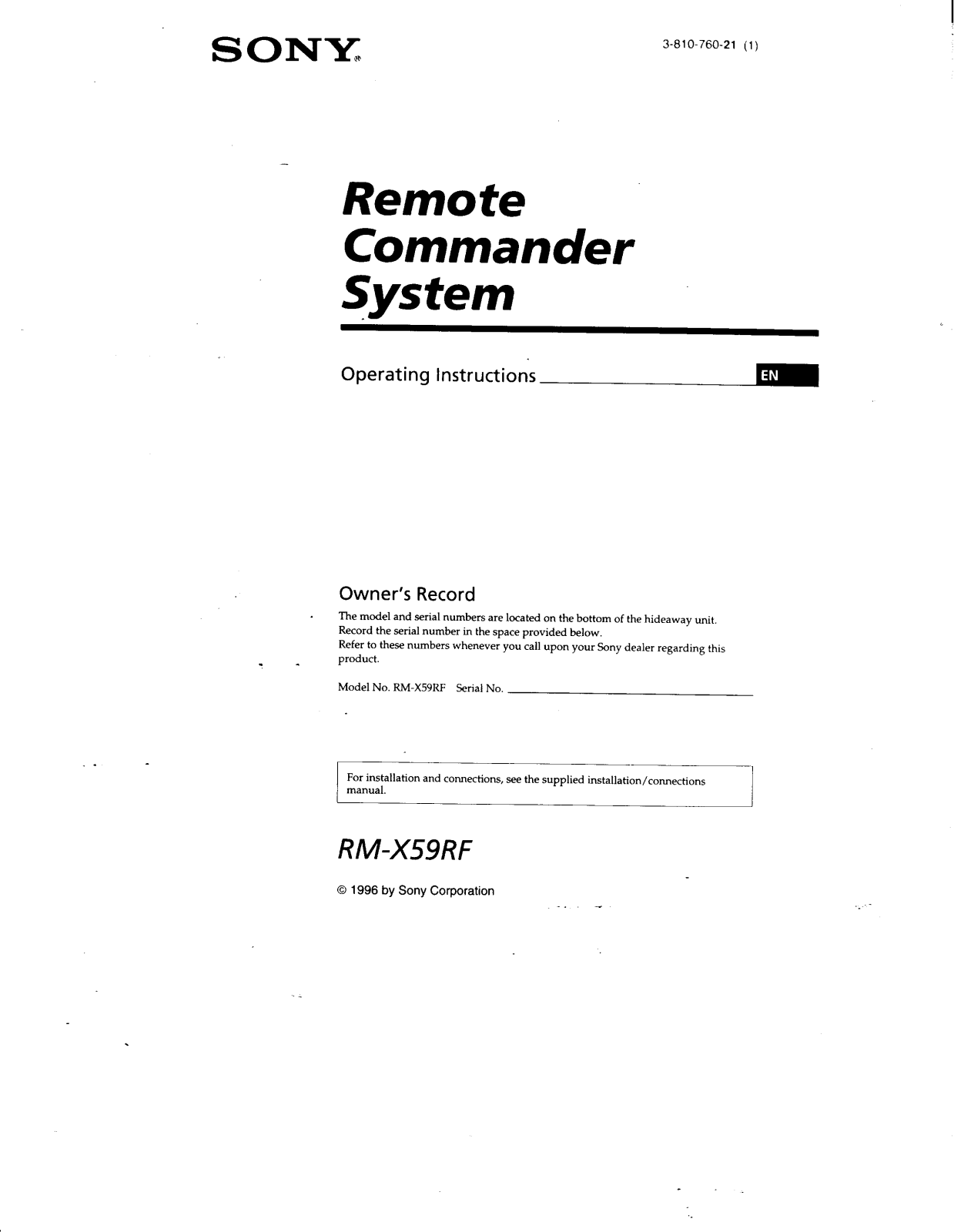 Sony RM-X59RF User Manual