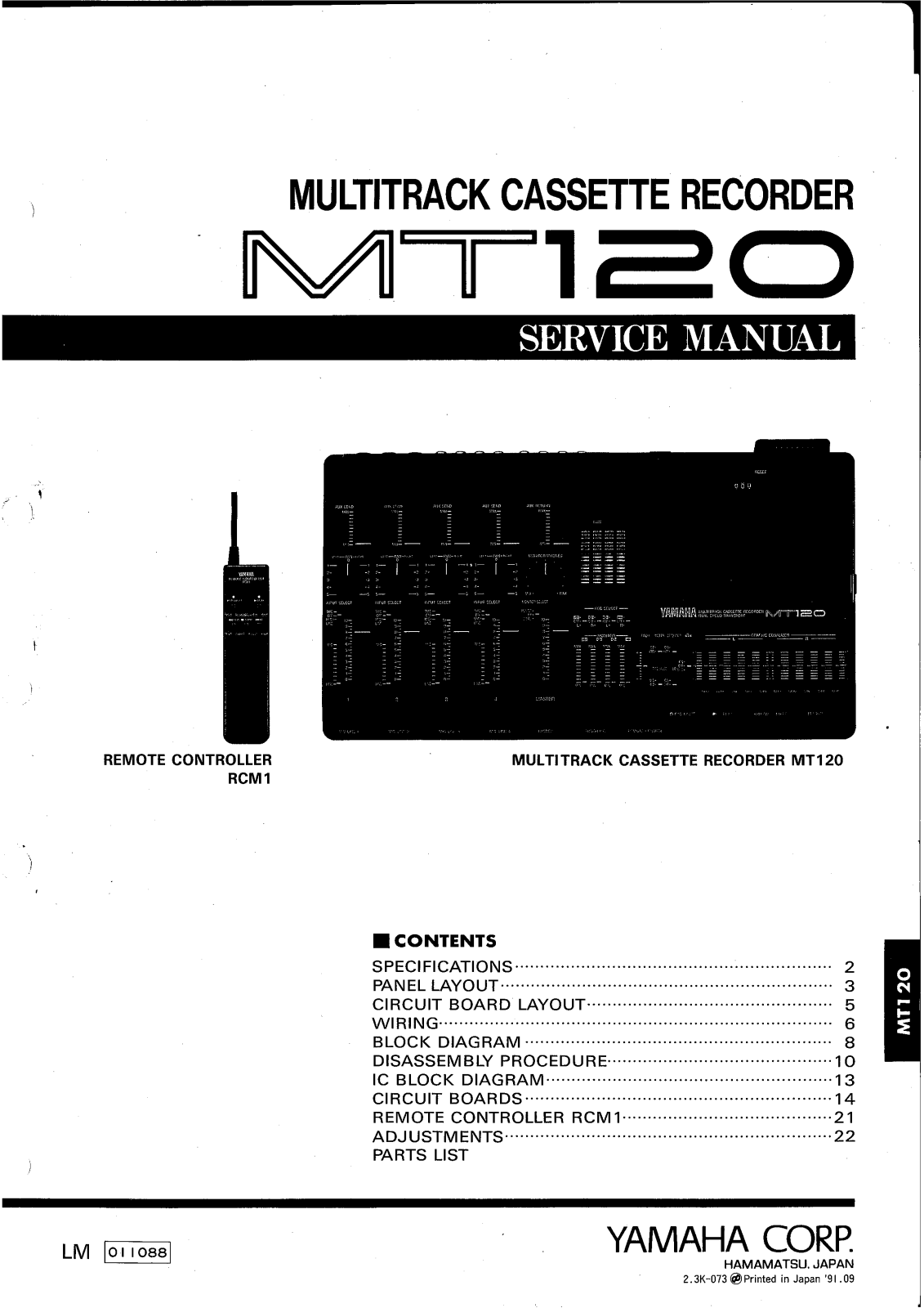 Yamaha MT-120 Service Manual