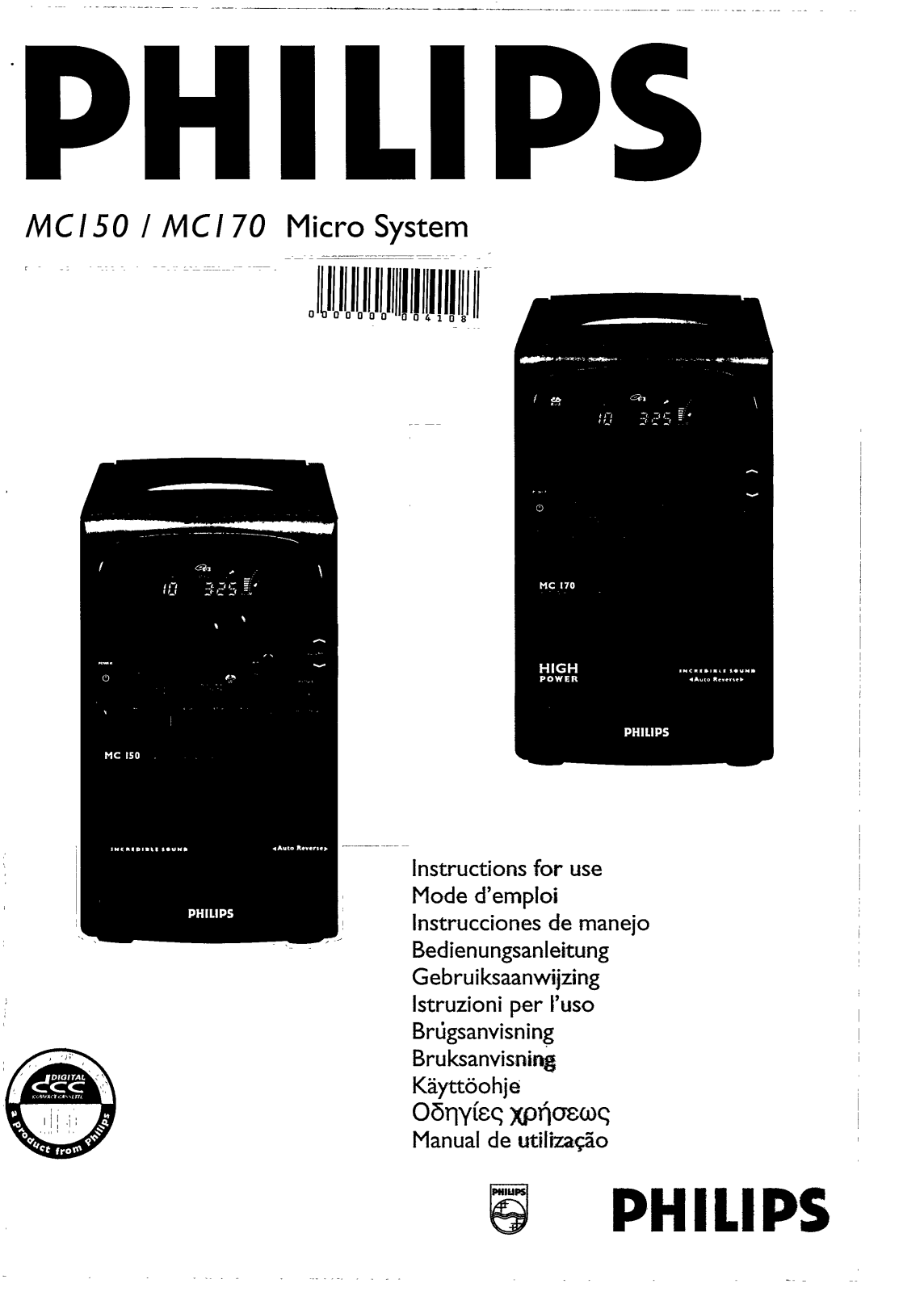 Philips MC170 User Manual