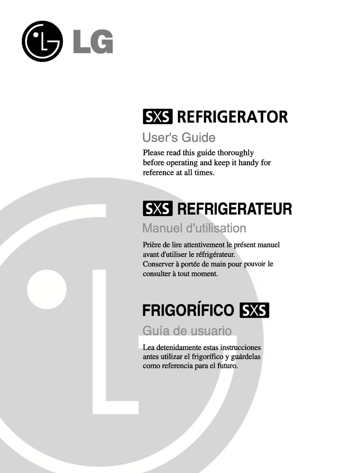 LG GR-P247NZK, GR-P247NGS, GR-P247NGZB, GR-P247NGZS User Manual