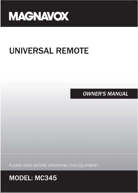 Magnavox MC345 User Manual
