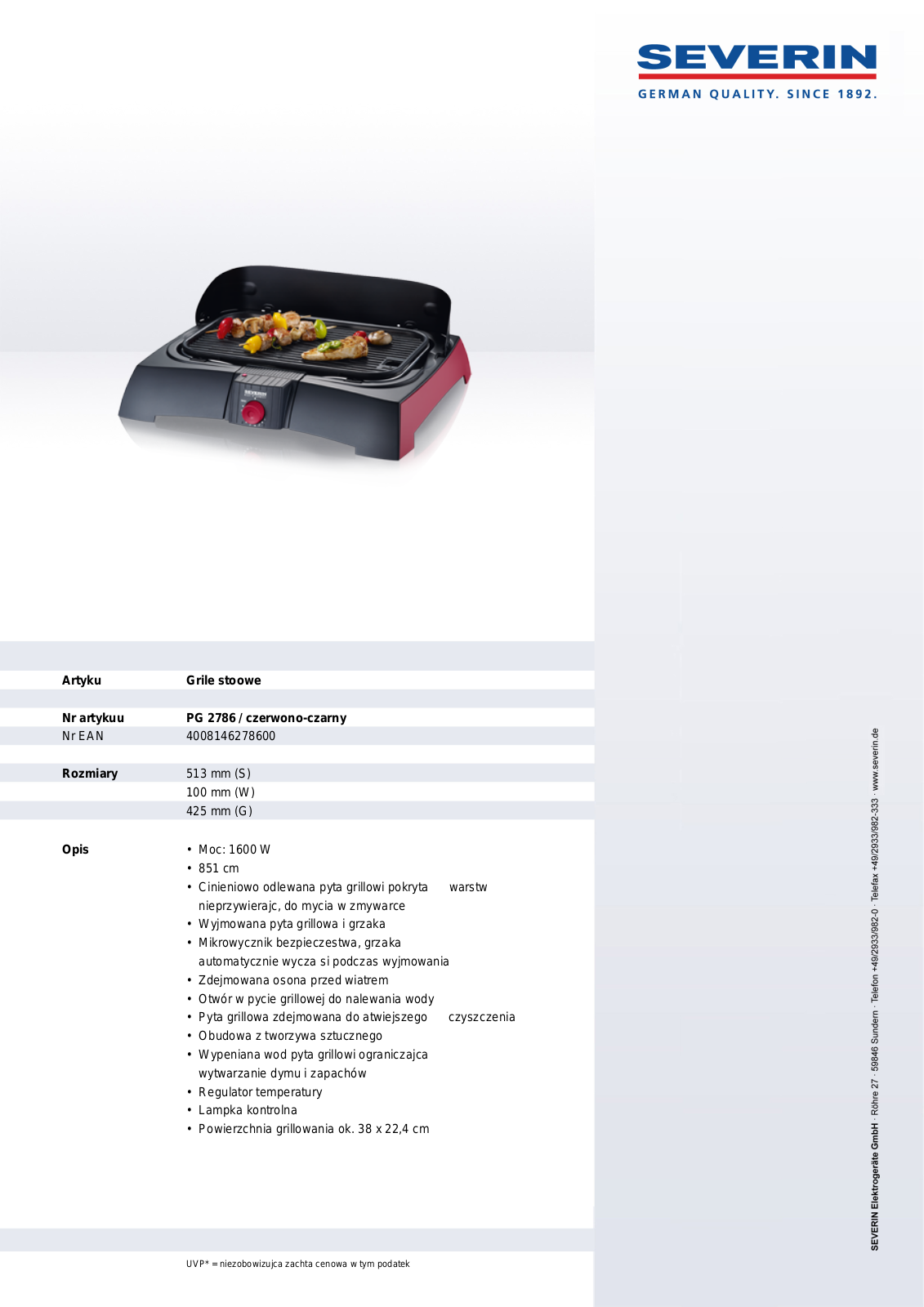 Severin PG 2786 User Manual