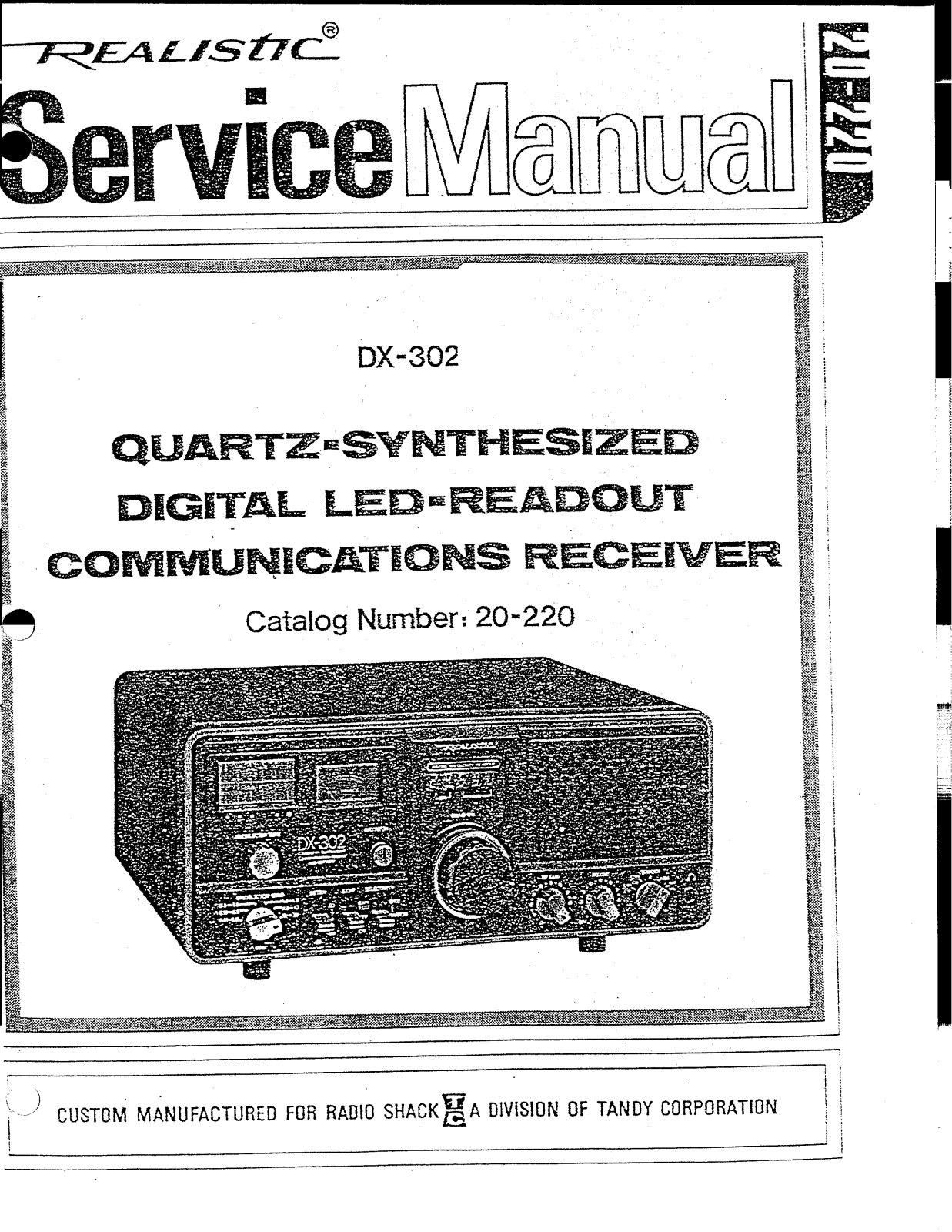 Realistic   RadioShack DX-302 Service Manual