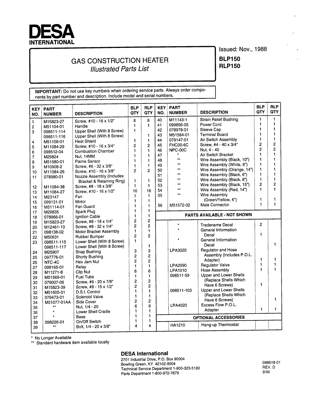 Desa Tech RLP150 Owner's Manual