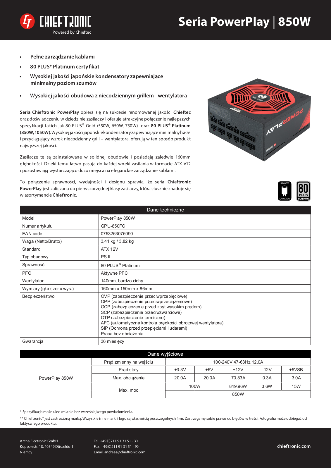 Chieftec GPU-850FC User Manual