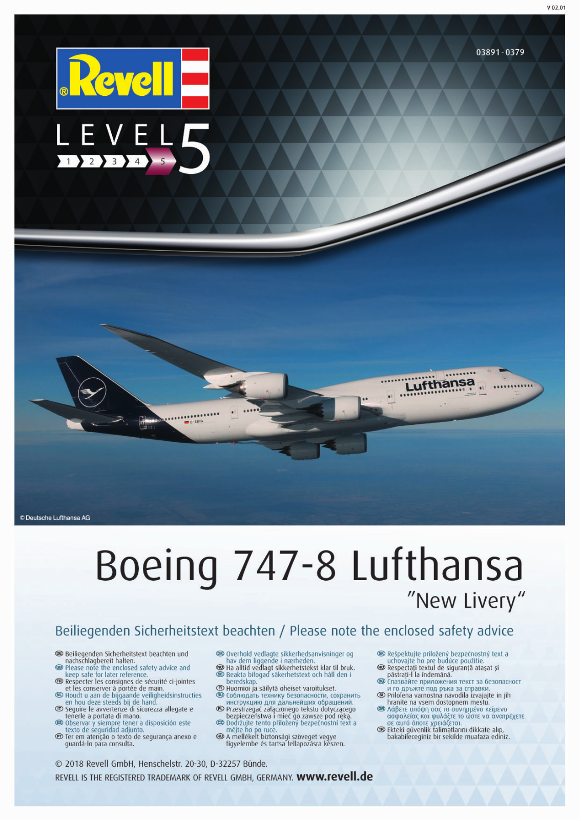 Revell Boeing 747-8 Lufthansa New Livery User Manual