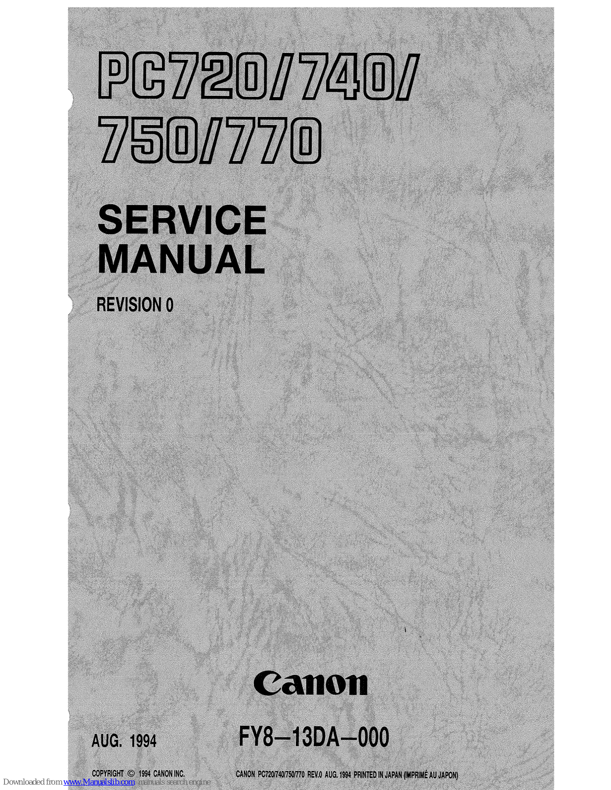 Canon PC720, PC740, PC750, PC770 Service Manual