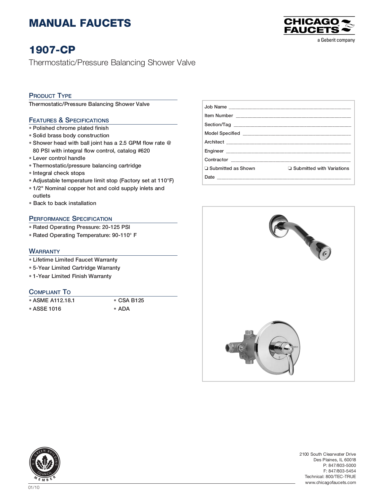 Chicago Faucet 1907 User Manual