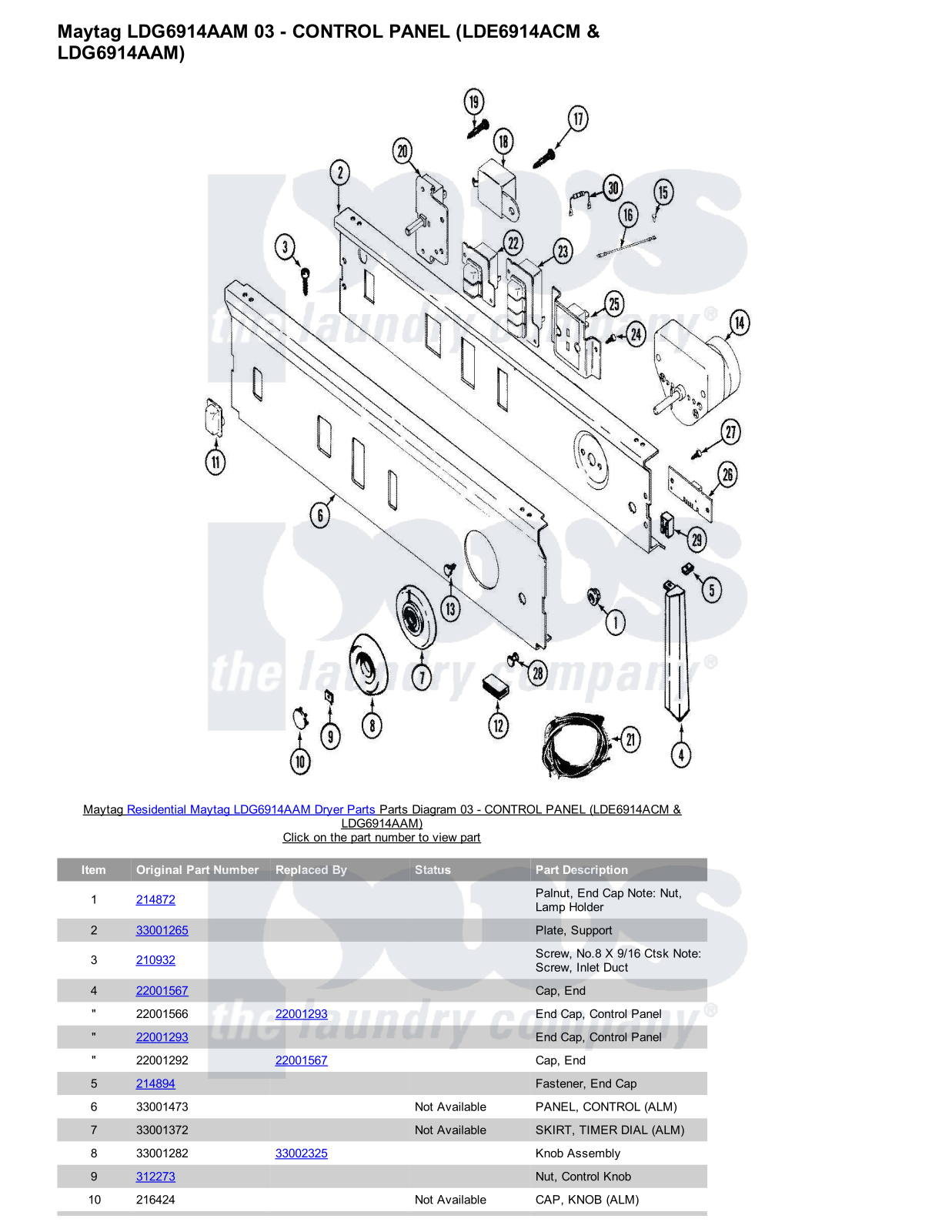 Maytag LDG6914AAM Parts Diagram