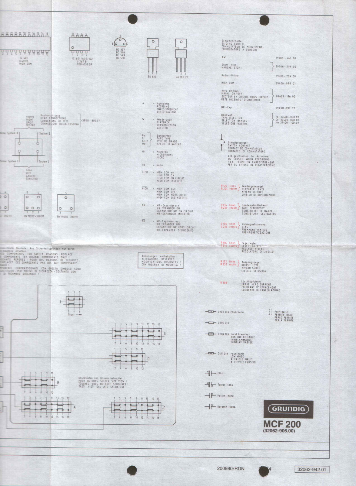 Grundig MCF-200 Schematic