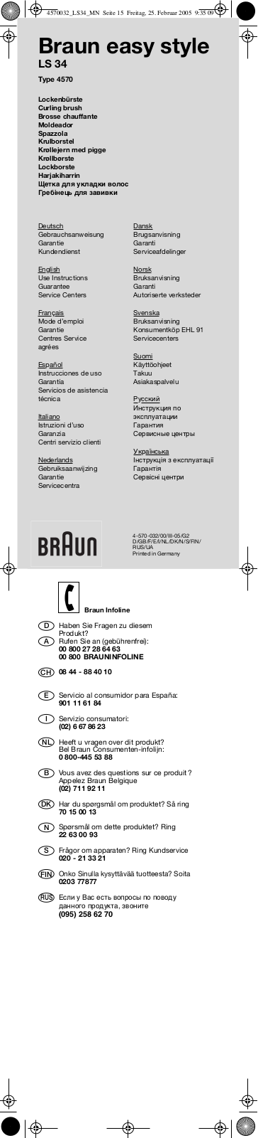 BRAUN LS34 User Manual