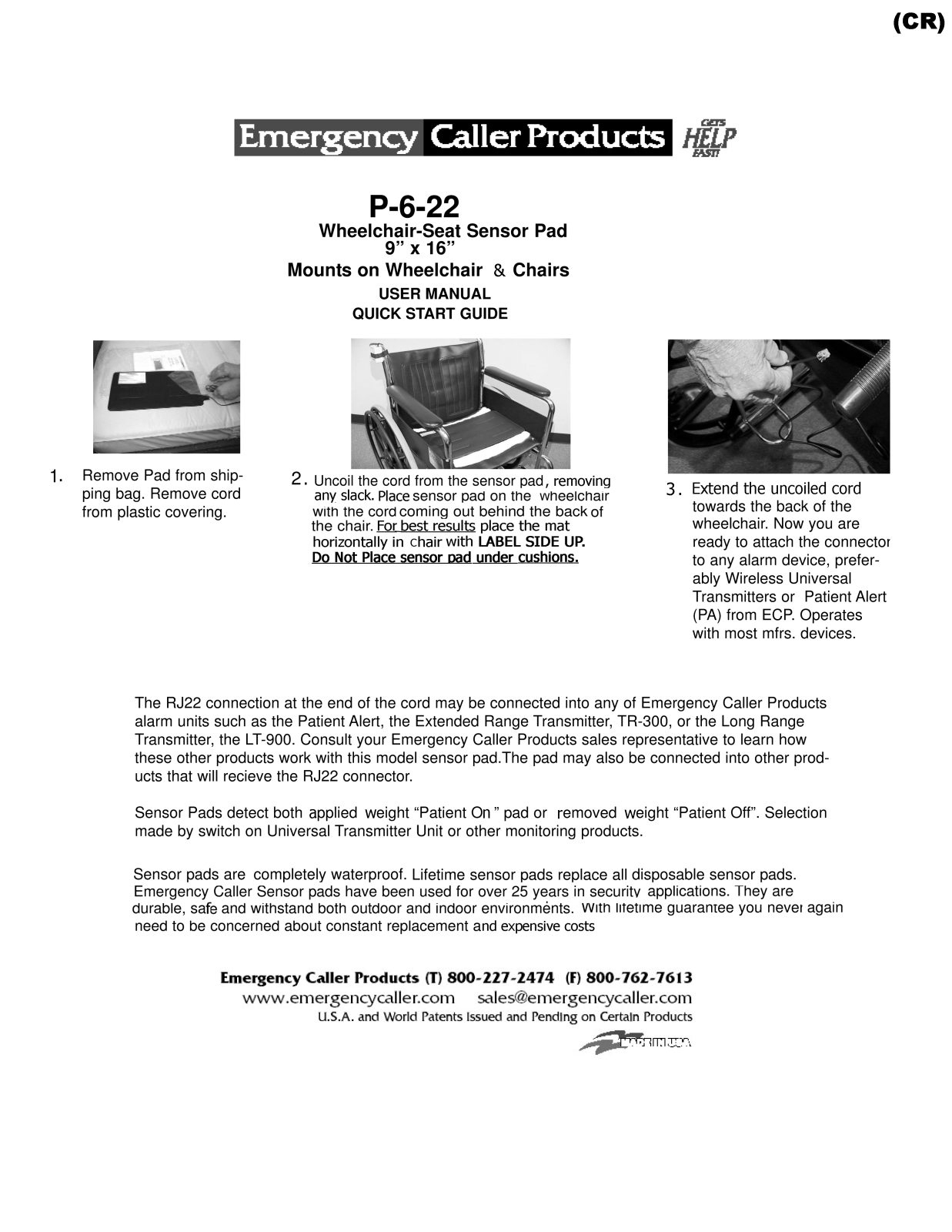 United Security Products P-6-22 User Manual