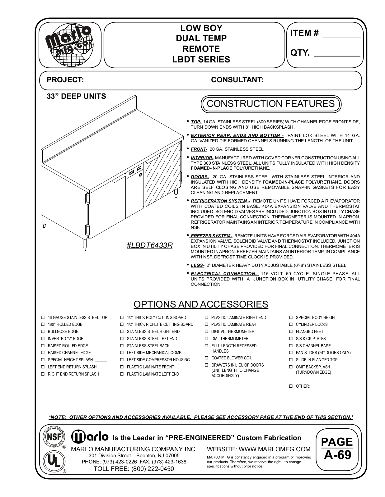 Marlo LBDT5833R User Manual