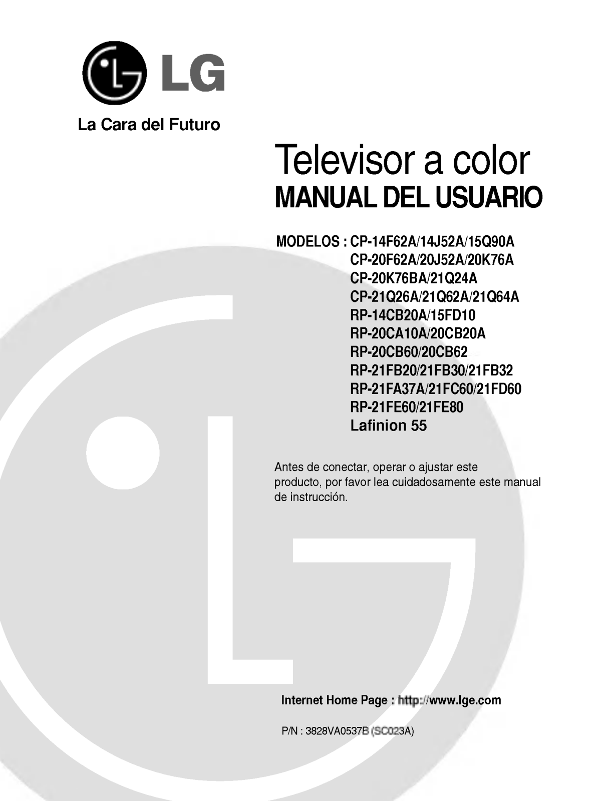 LG RP-21FE60 Owner's Manual