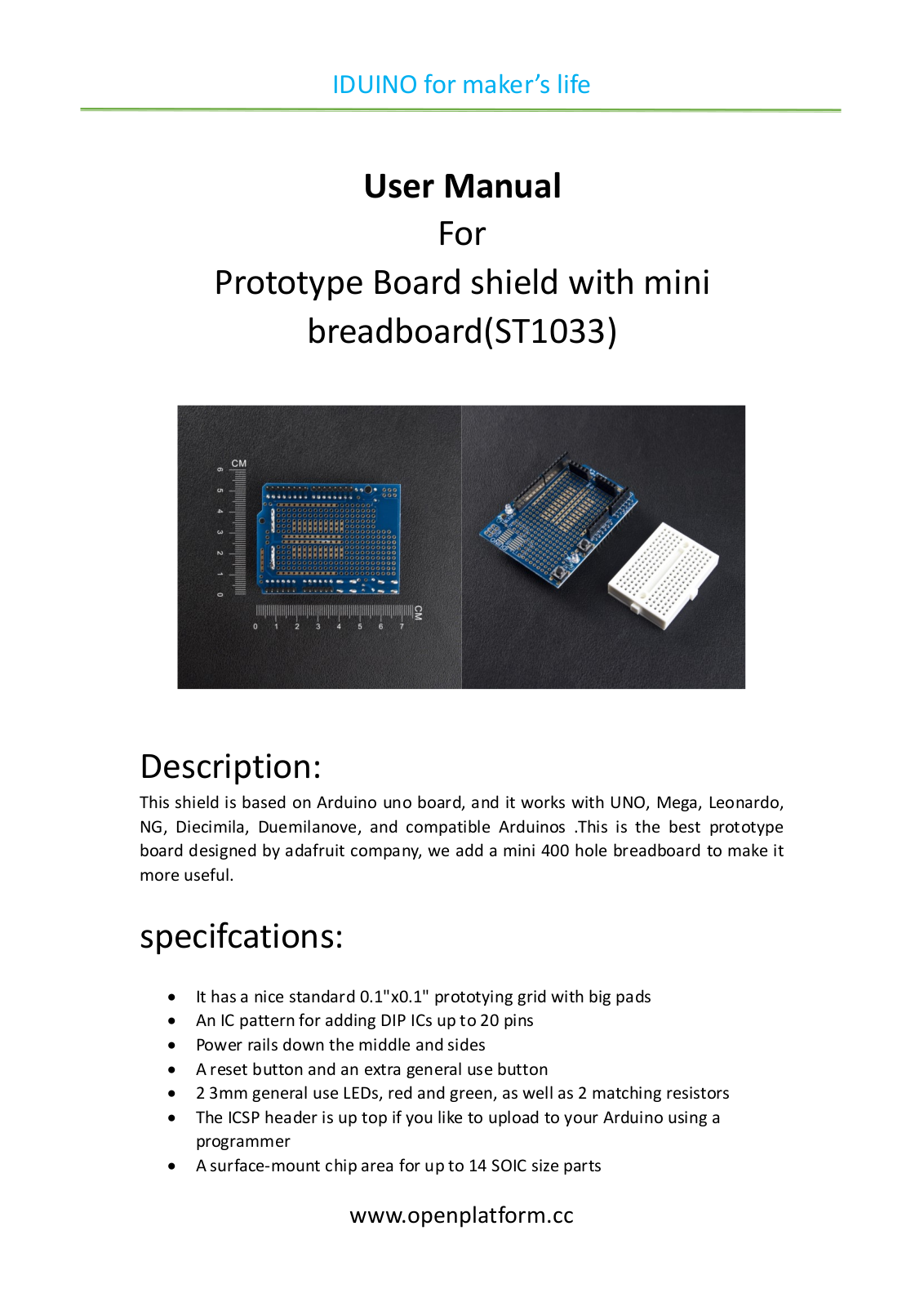 Iduino ST-1033 User guide