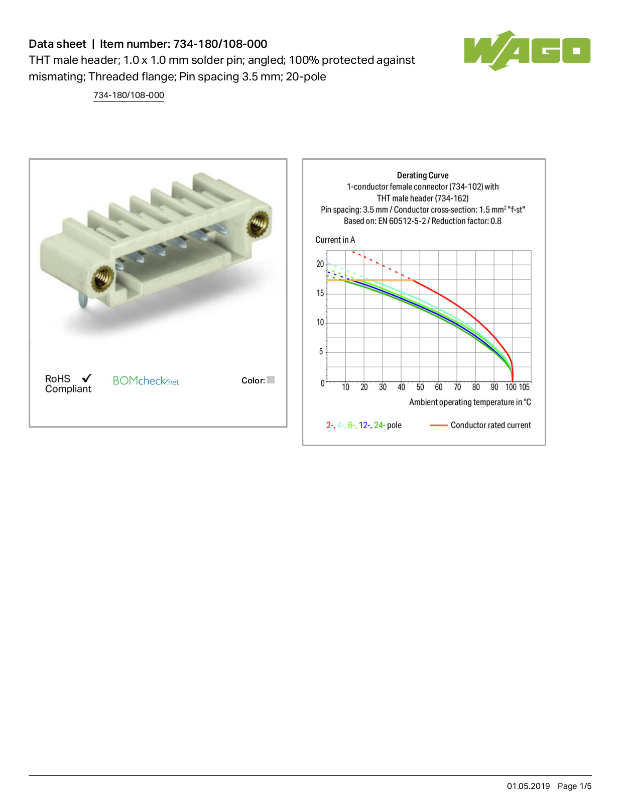 Wago 734-180/108-000 Data Sheet