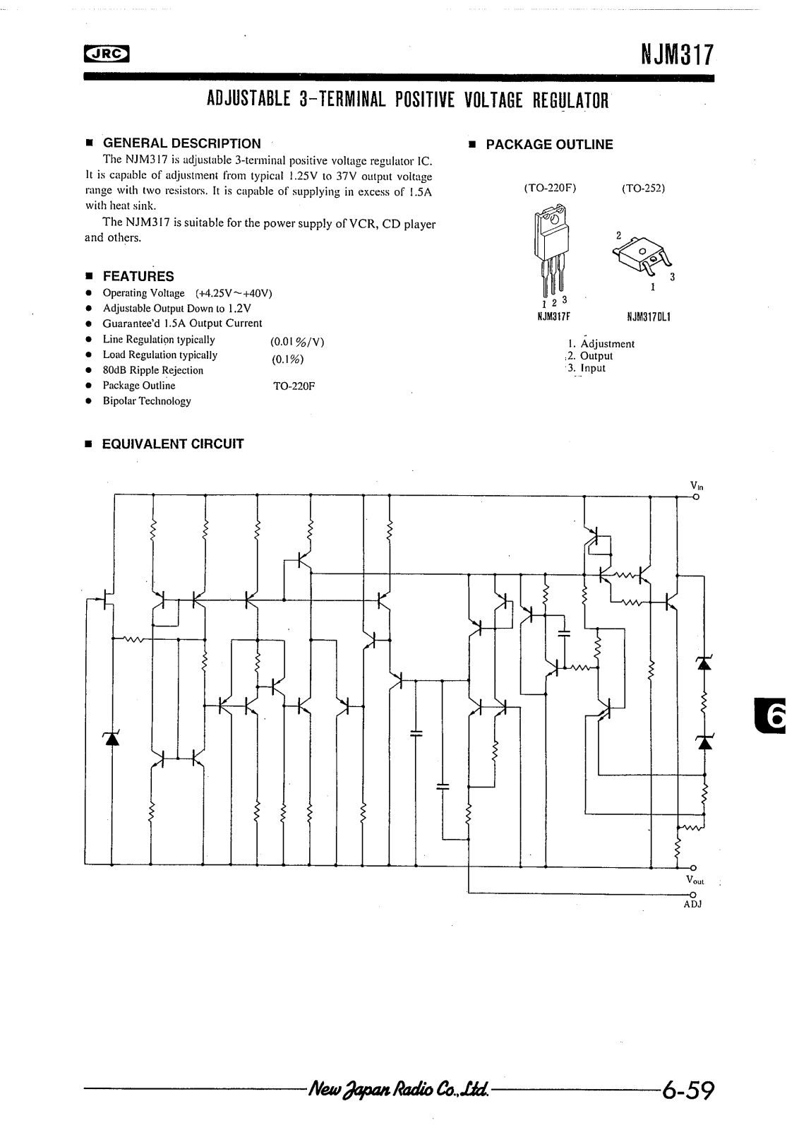 JRC NJM317DL1, NJM317F Datasheet