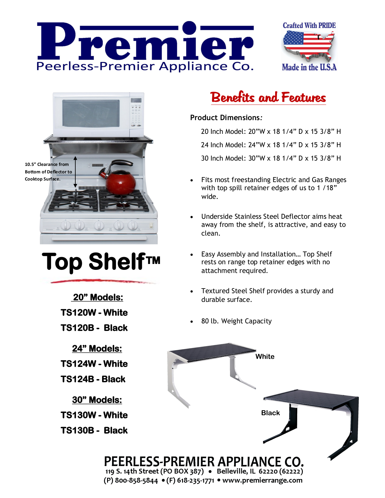 Premier TS120B Specifications - ManualMachine.com