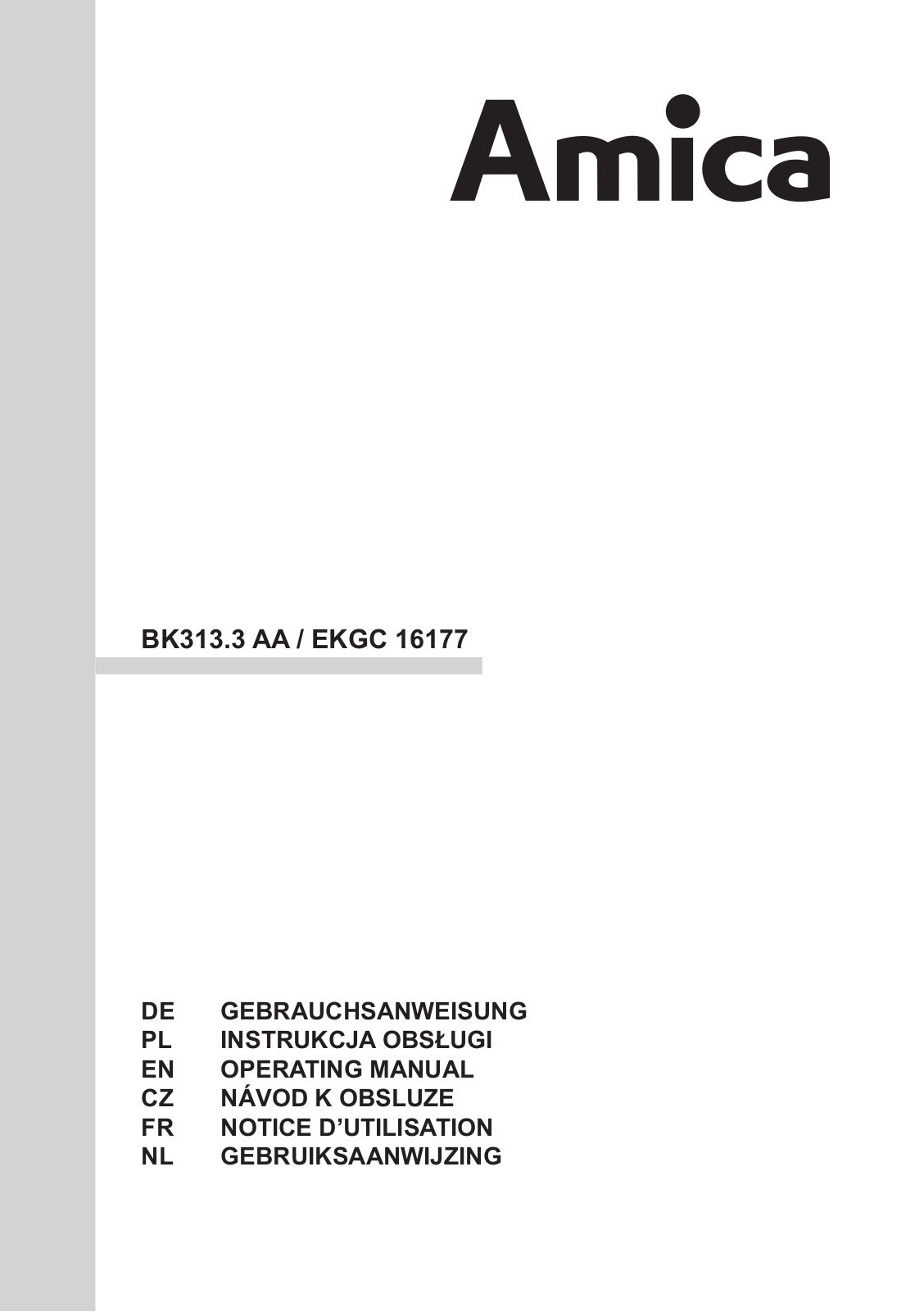 AMICA BK313.3 AA / EKGC 16177 User Manual