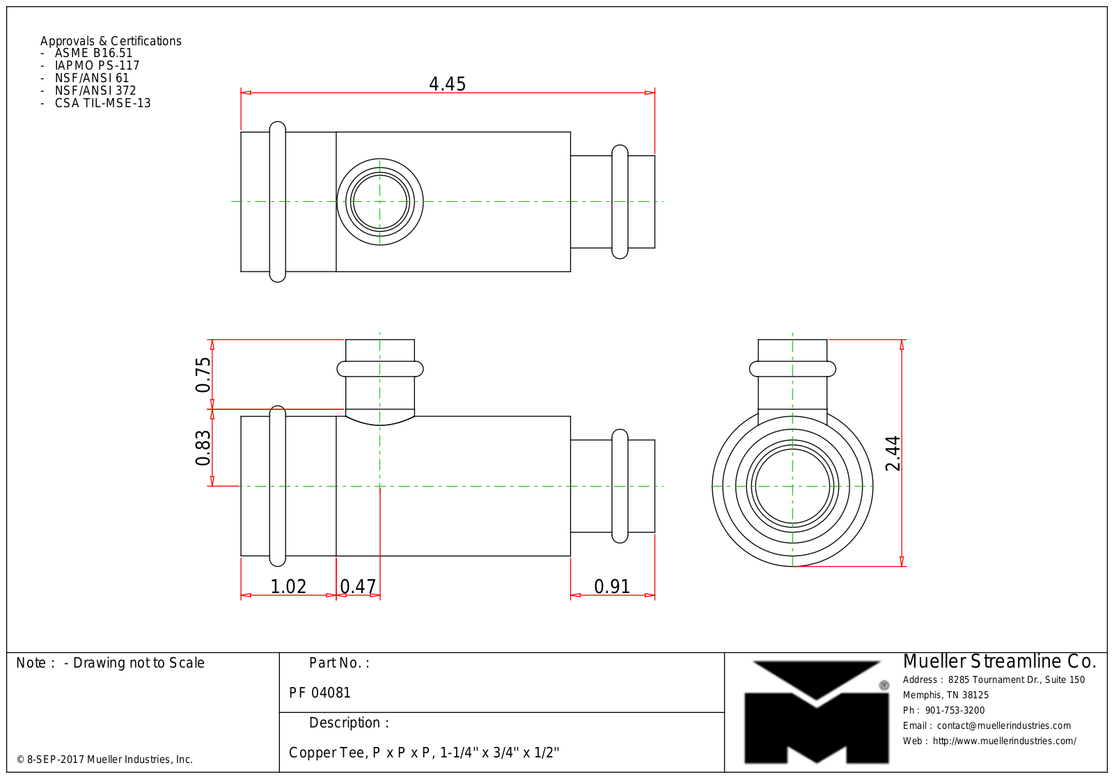Mueller Streamline PF 04081 Cad Drawing - ManualMachine.com