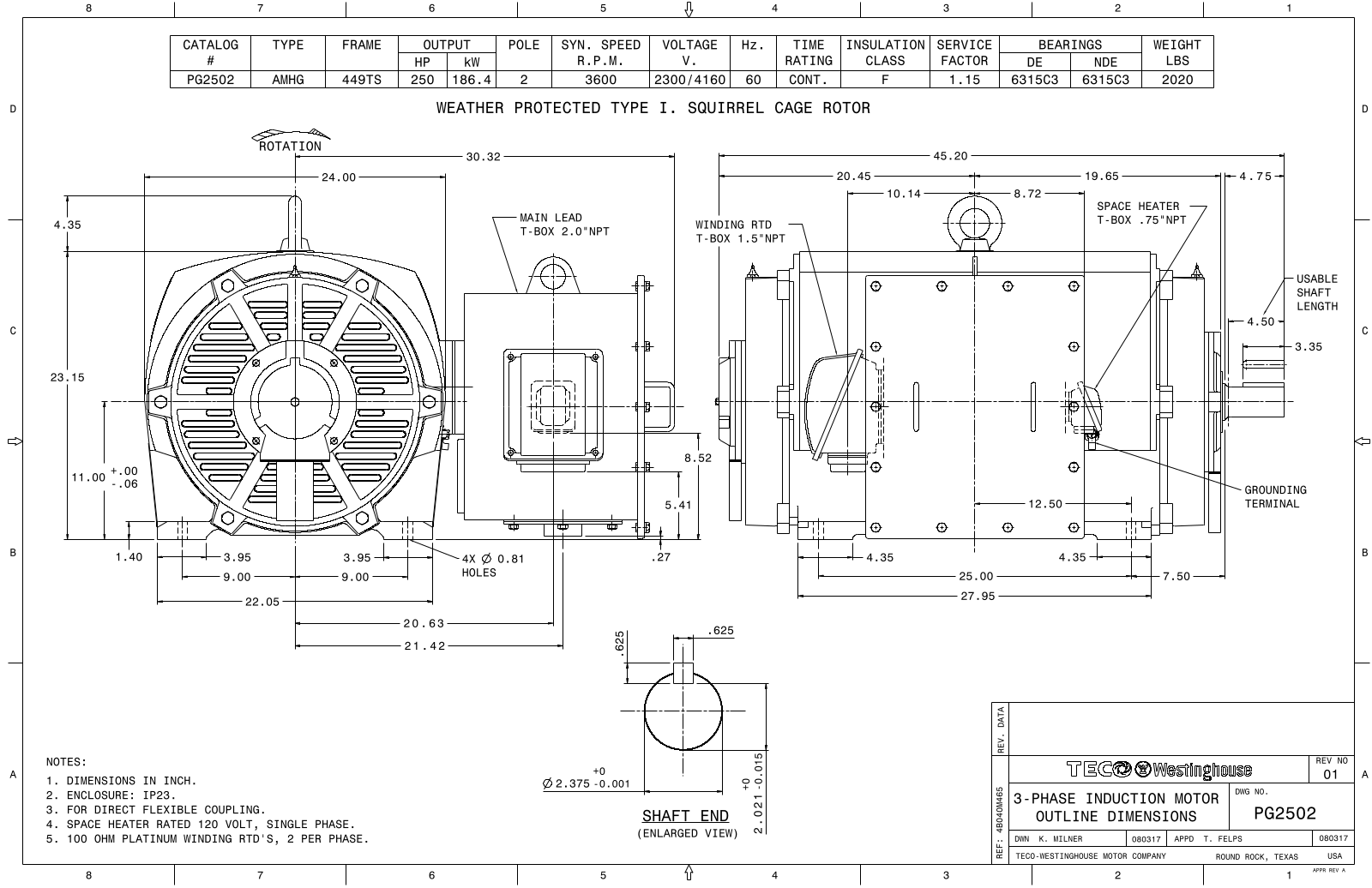 Teco PG2502 Reference Drawing