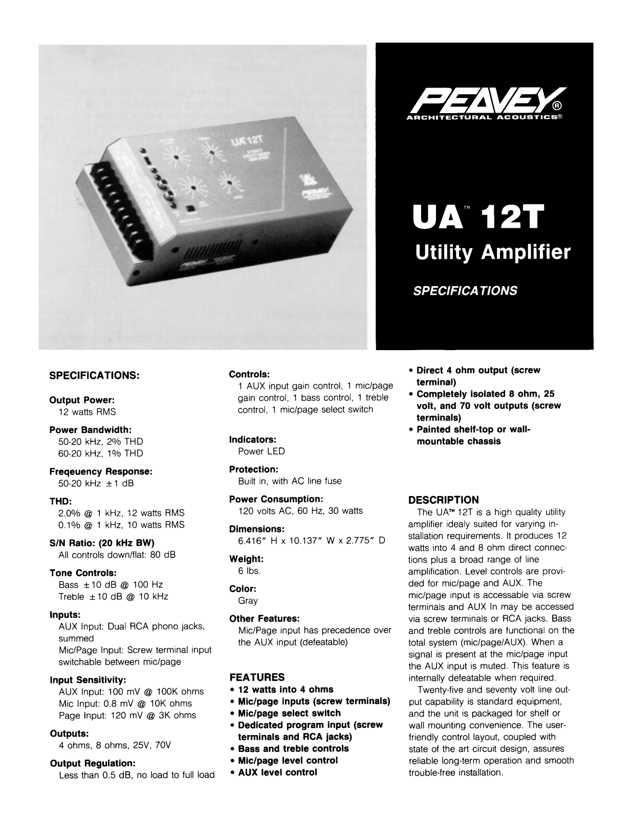 Peavey 12T User Manual