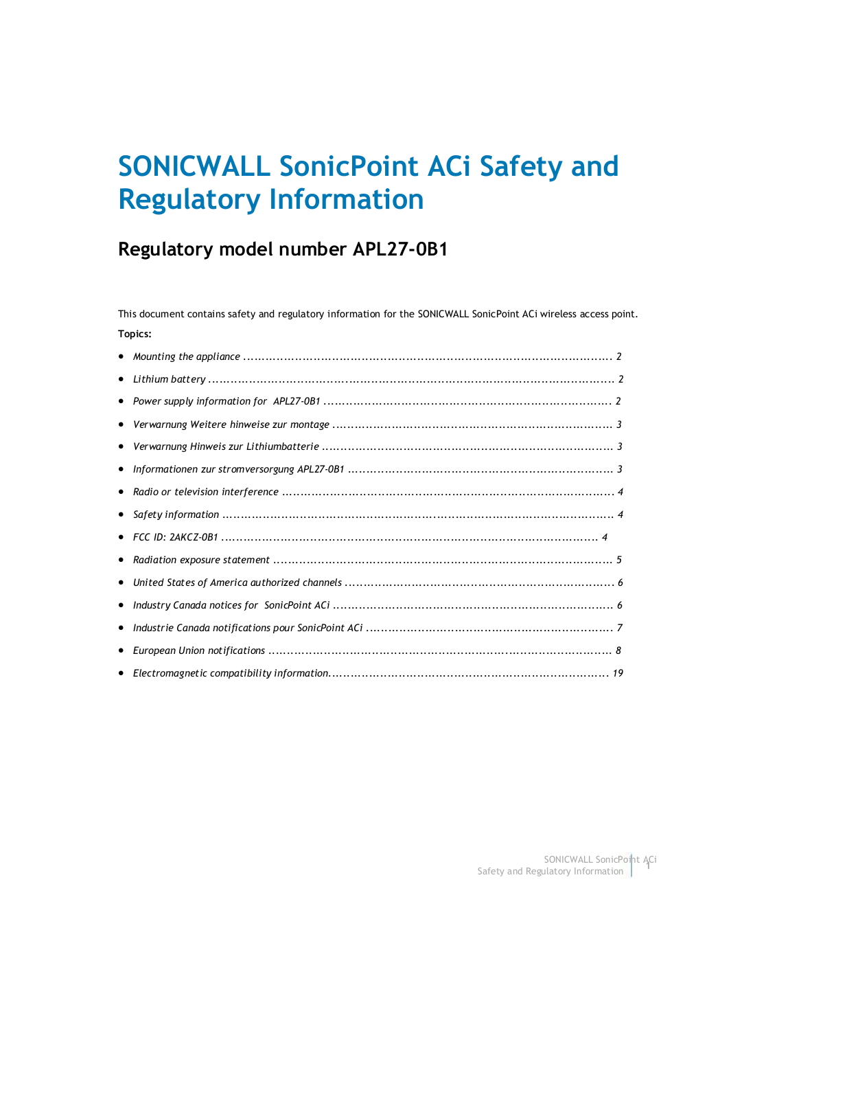 Sonicwall 0B1 Manual Supplement