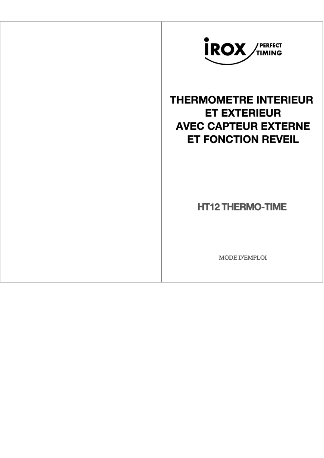 IROX THERMOTIME User Manual