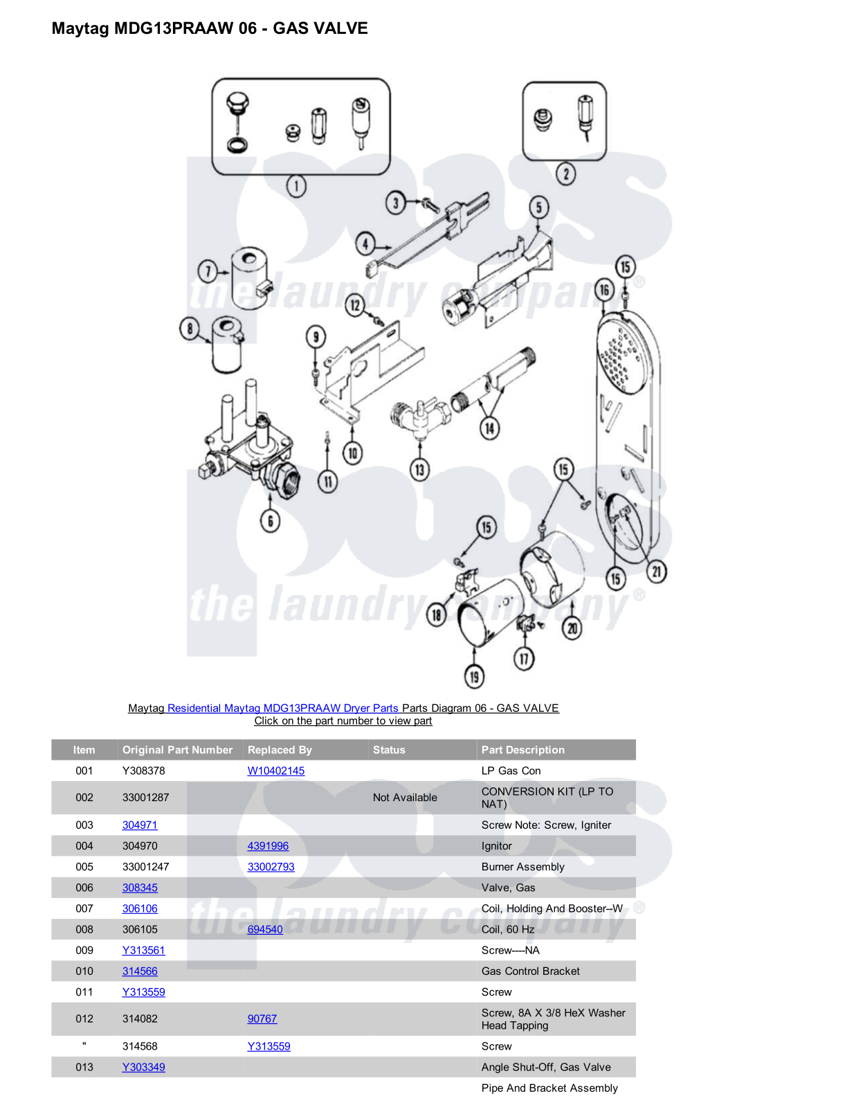 Maytag MDG13PRAAW Parts Diagram