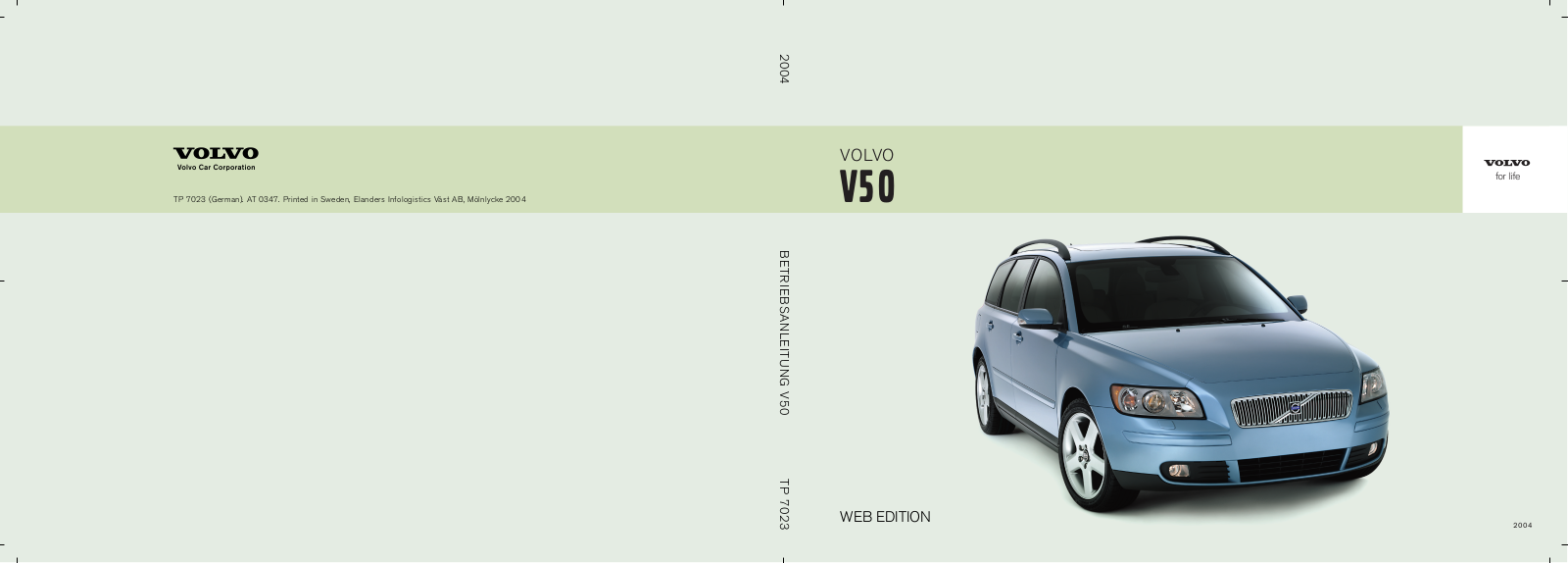 Volvo V50 2004 Owners Manual in German