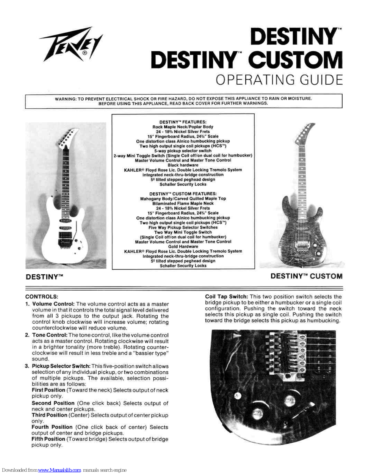 Peavey Destiny Operating Manual