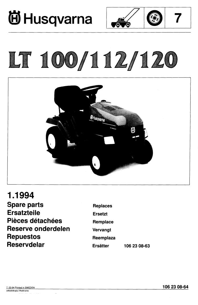 Husqvarna LT 112, LT 100, LT120 Manual