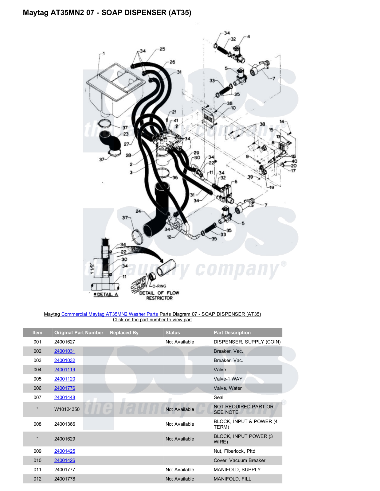 Maytag AT35MN2 Parts Diagram