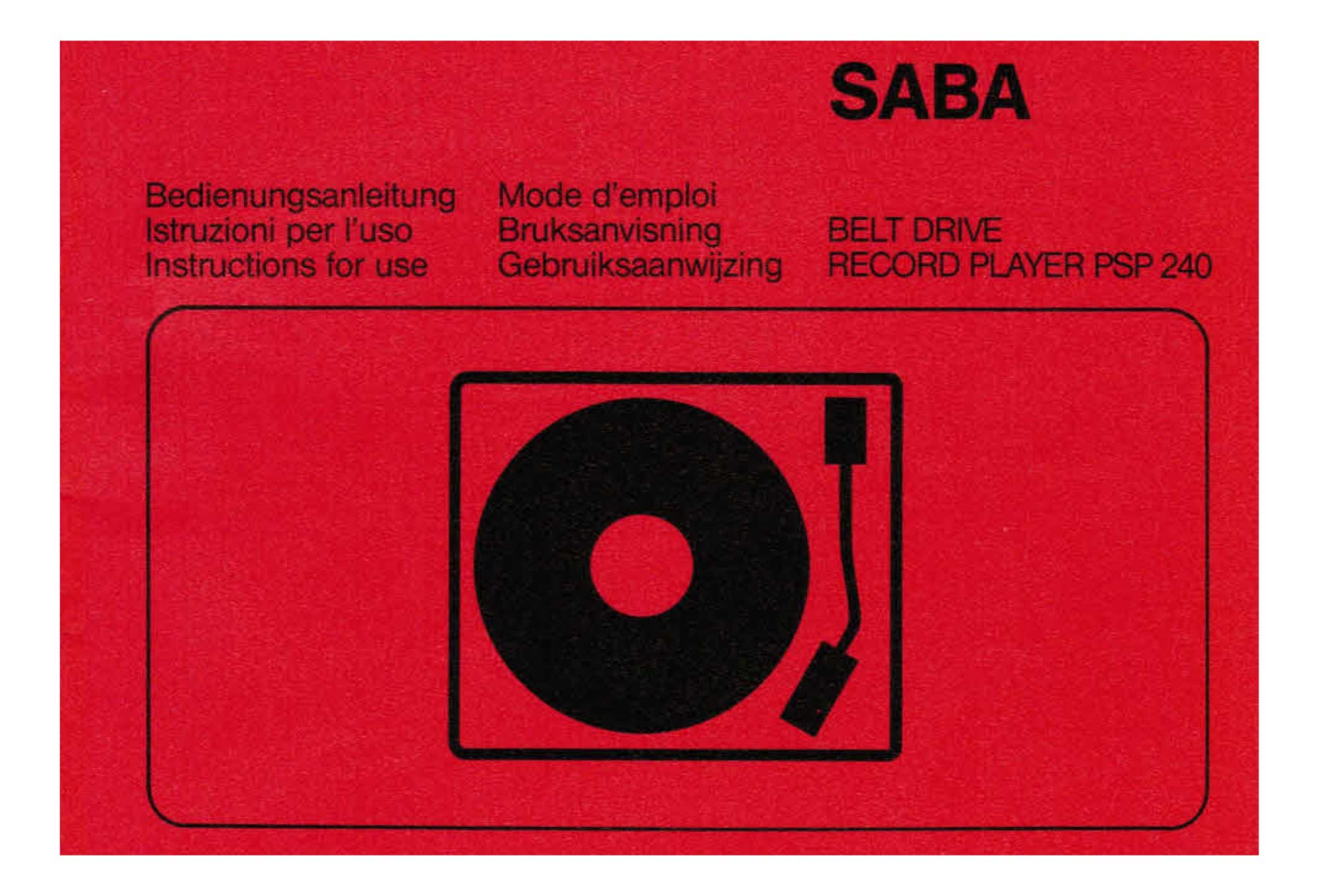 Saba PSP-240 Owners Manual