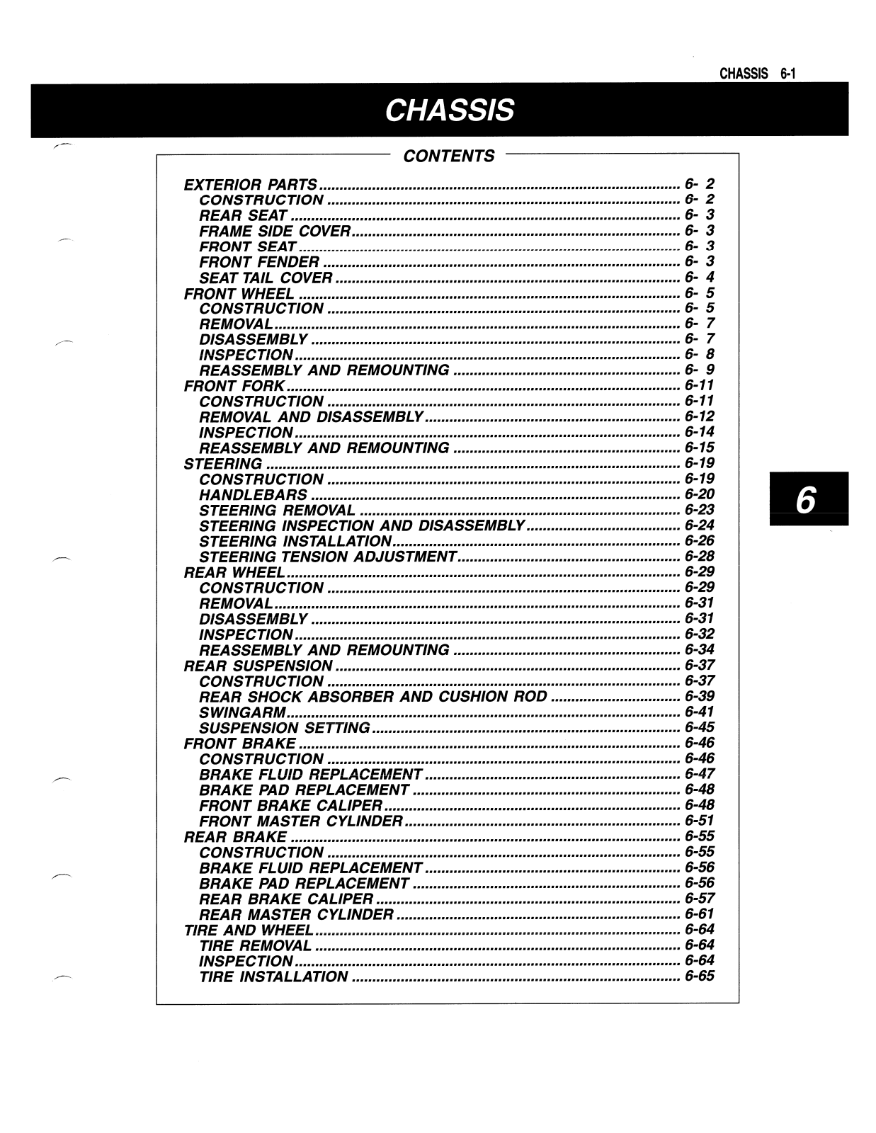 Suzuki SV650 Service Manual 6 Chassis