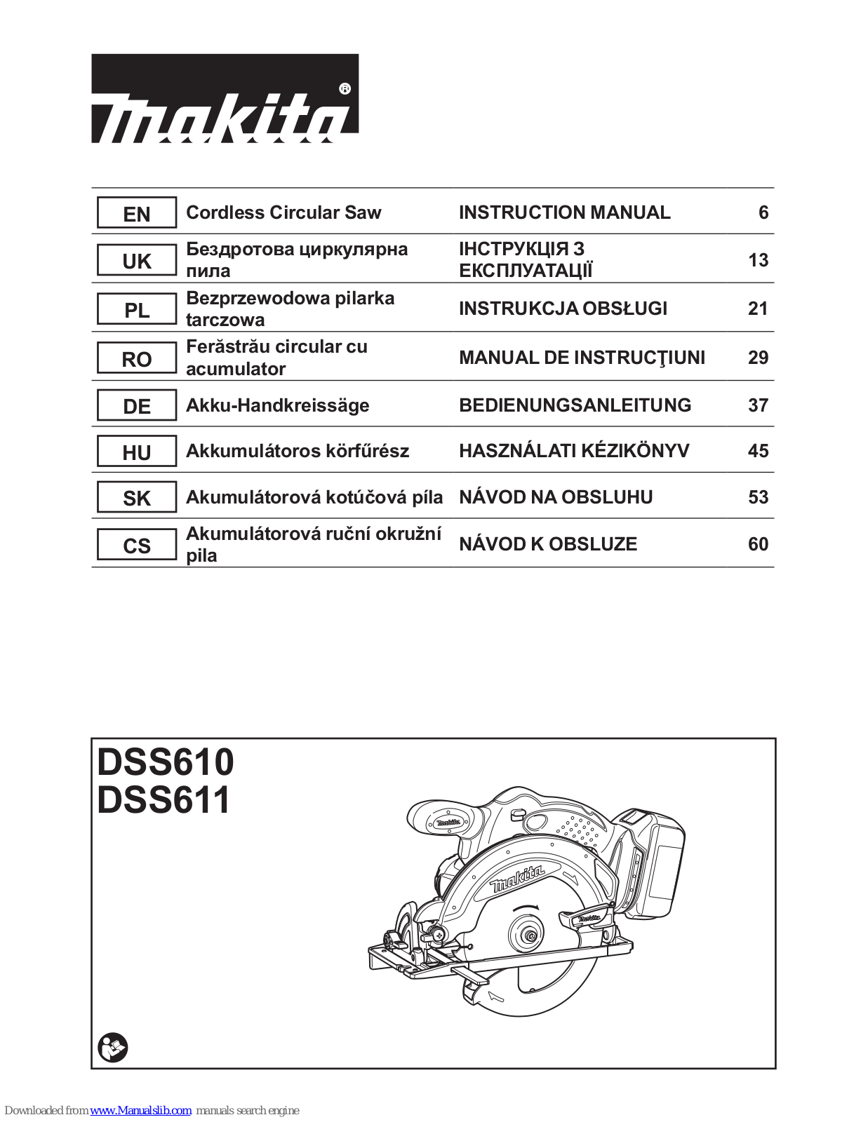 Makita DSS610, DSS611 Instruction Manual