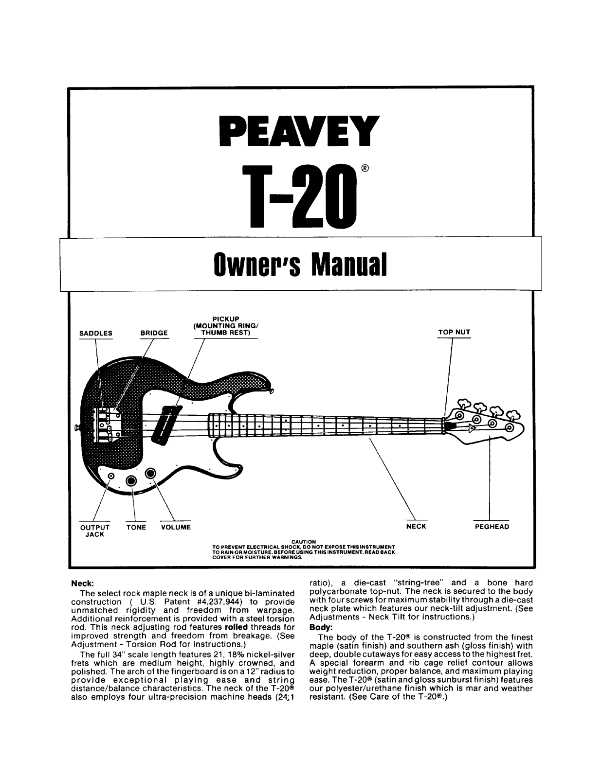 Peavey T-20 User Manual