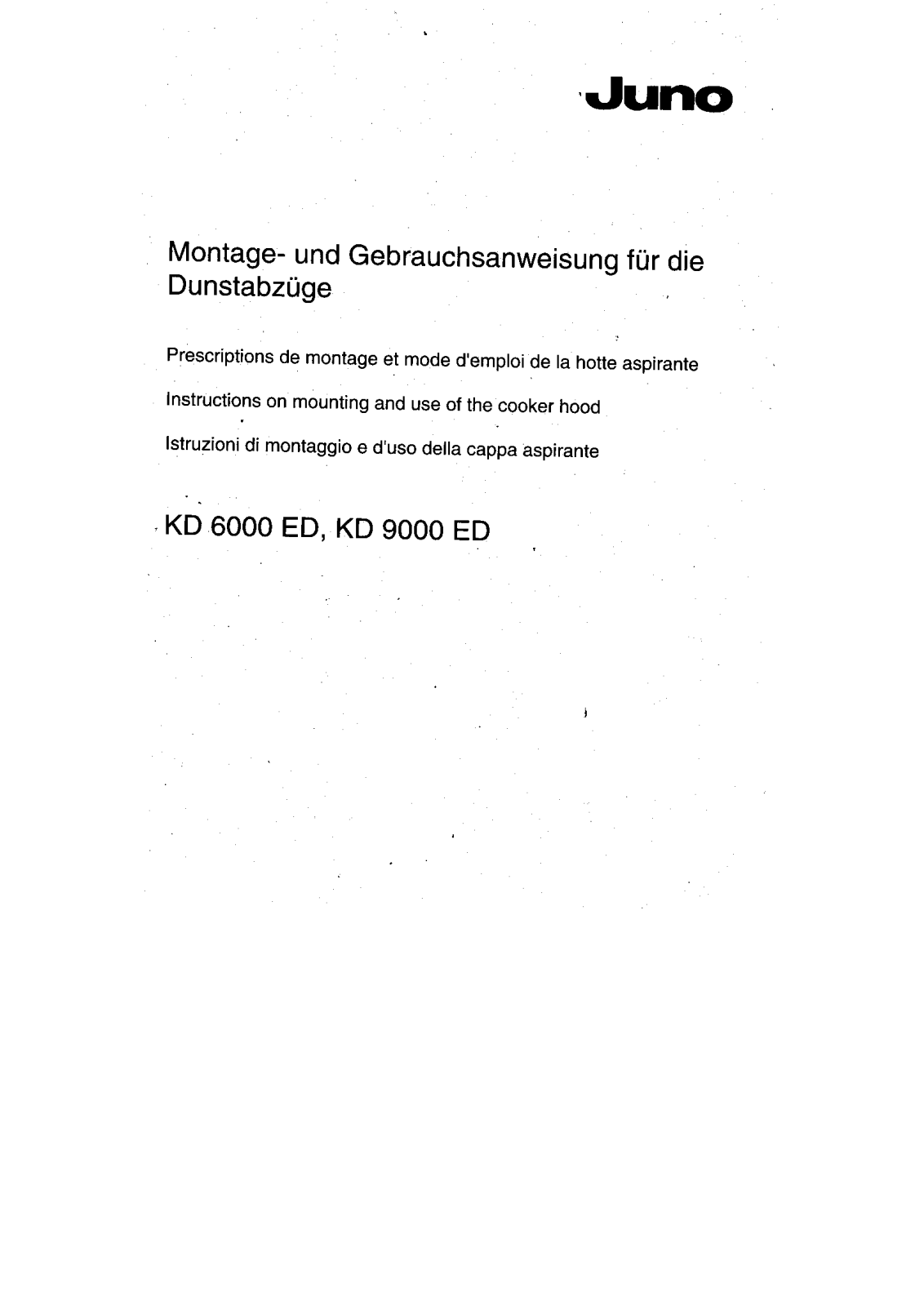 JUNO KD9000ED User Manual