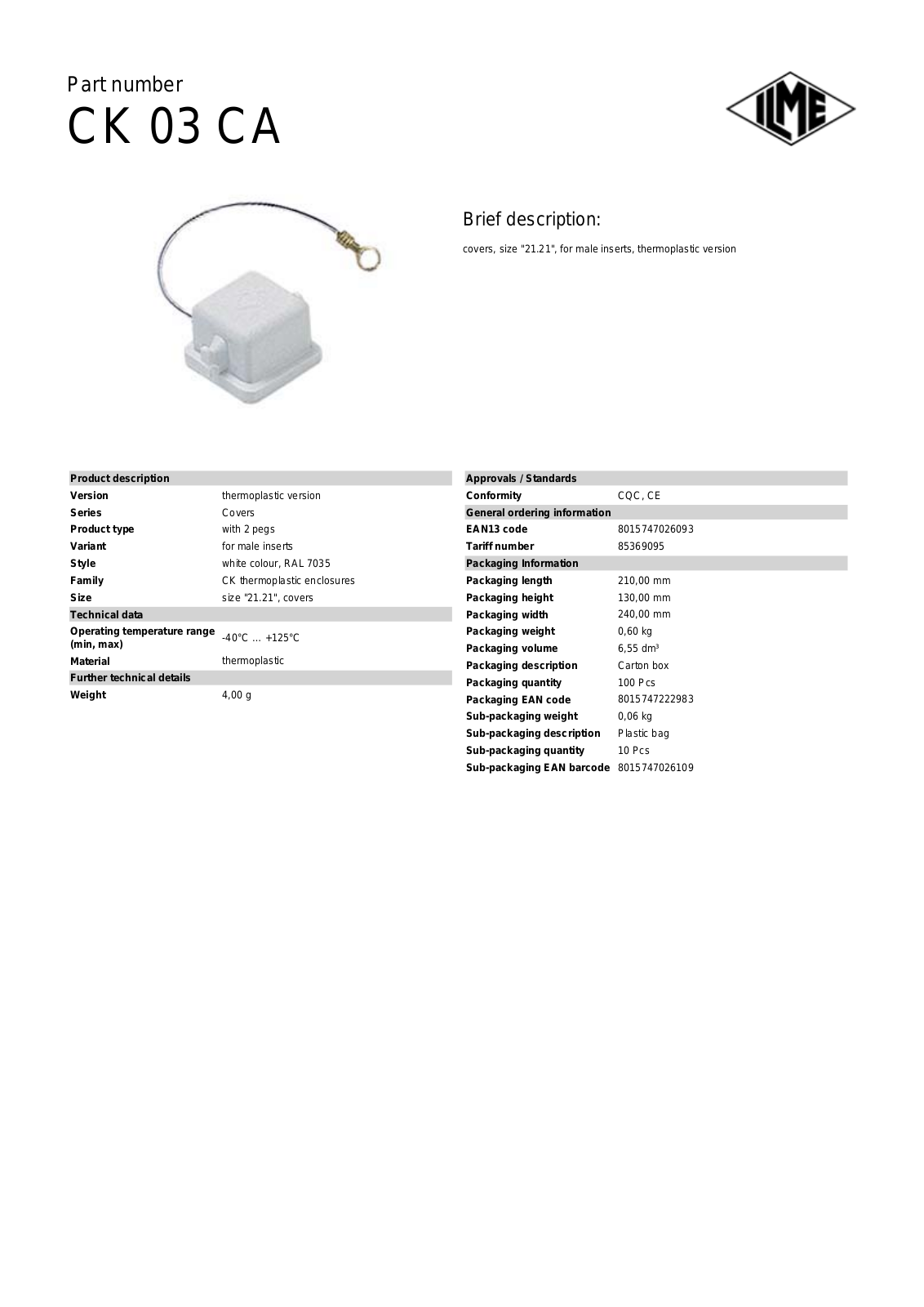 ILME CK-03CA Data Sheet